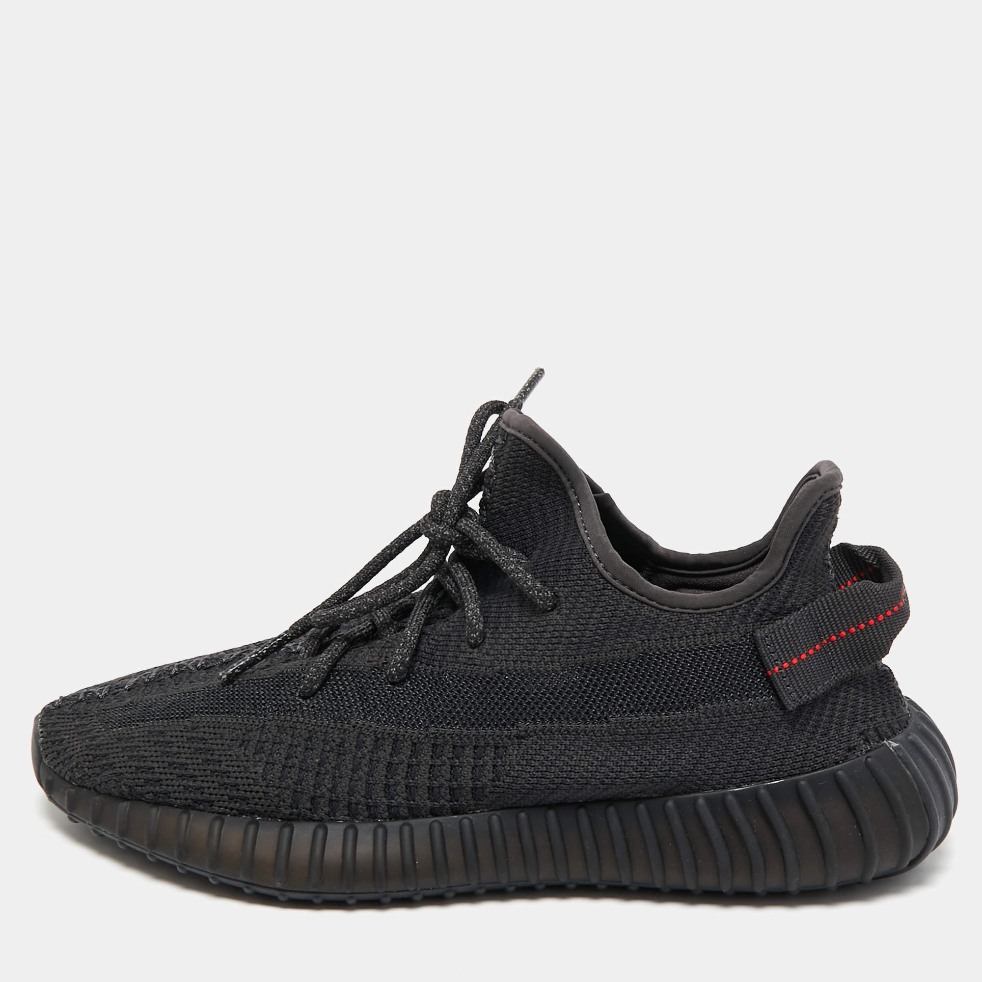 Yeezy x Adidas Black Knit Fabric Boost 350 V2 Black (Non-Reflective) Sneakers Size 41 1/3