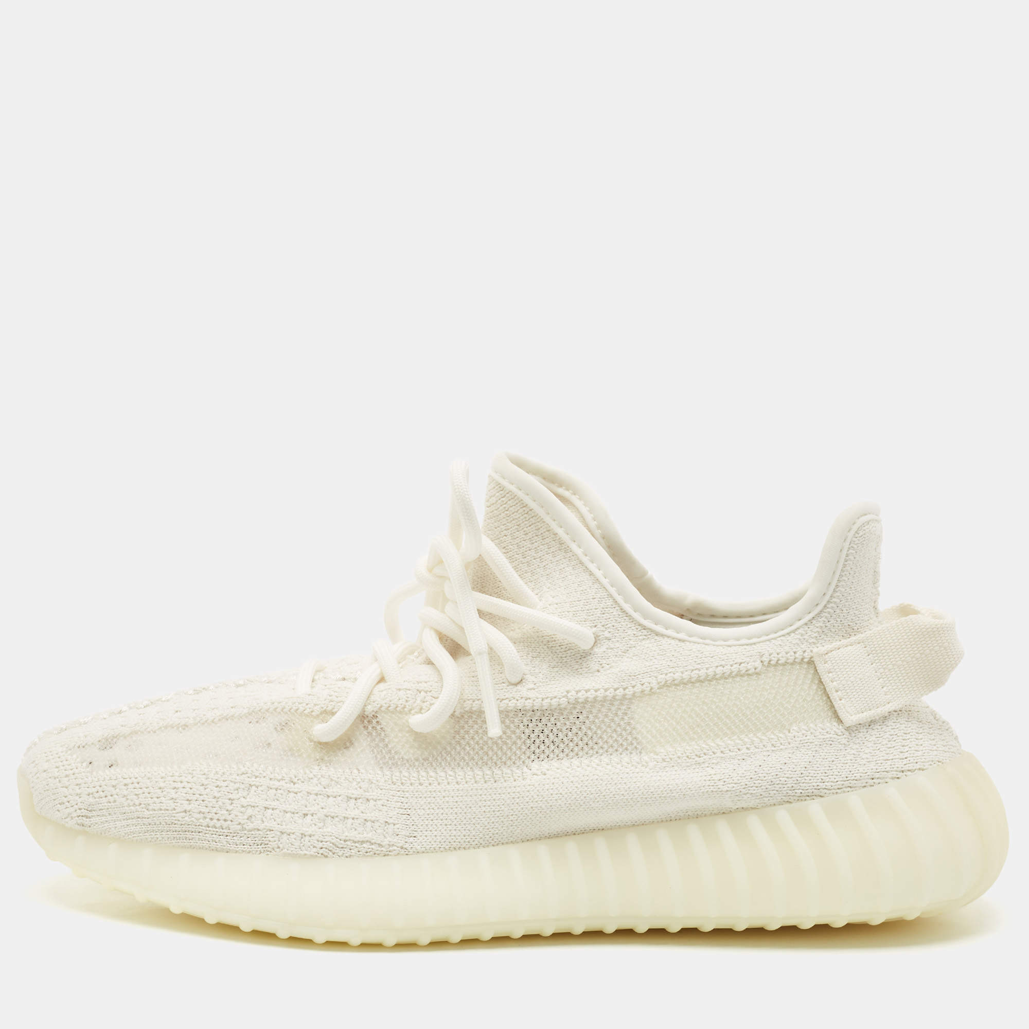 Yeezy x Adidas Off White Knit Fabric Boost 350 V2 Bone Sneakers Size 42 2/3