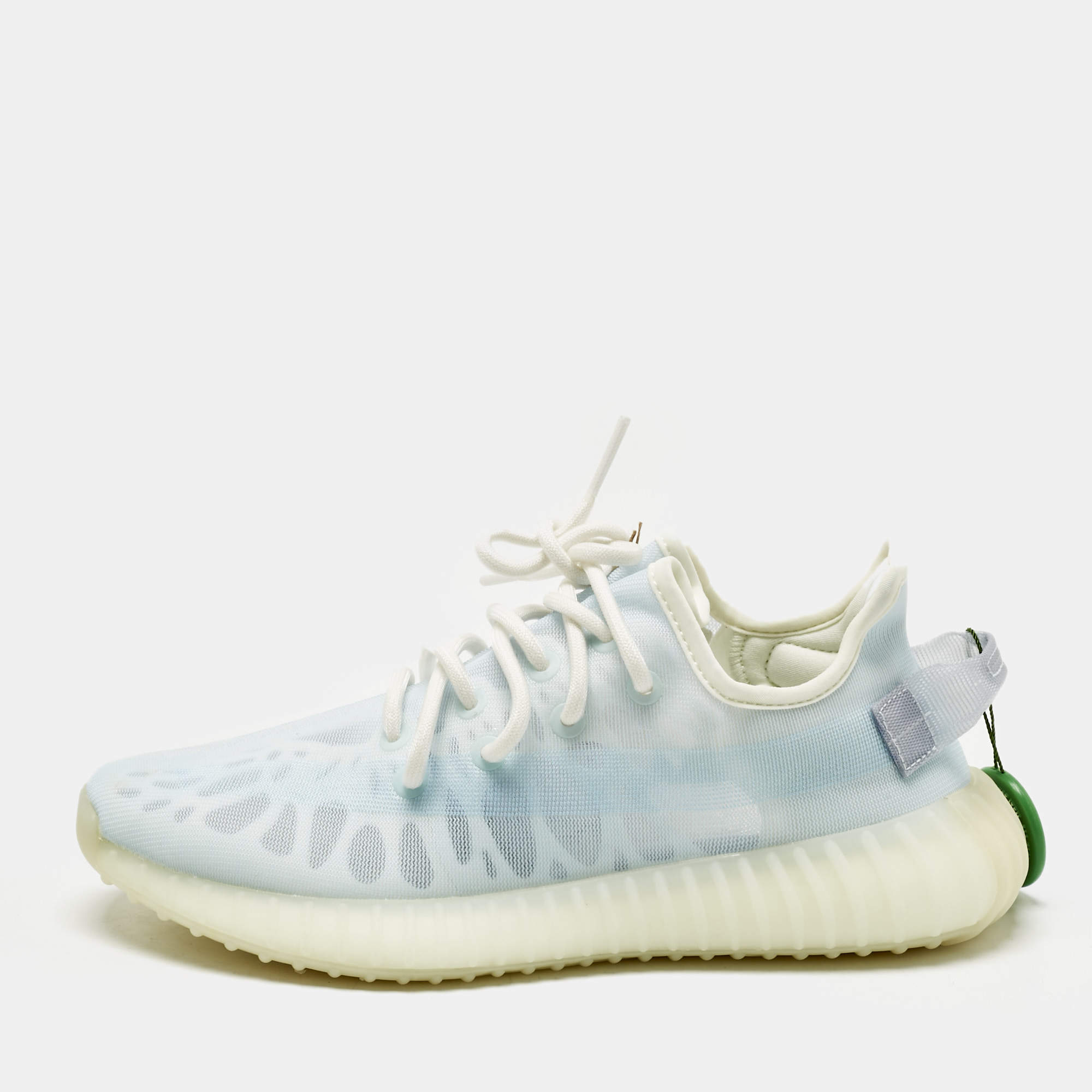 Pre Owned Yeezy x Adidas Blue Mesh Boost 350 V2 Mono Ice Sneakers Size 39 1/3
