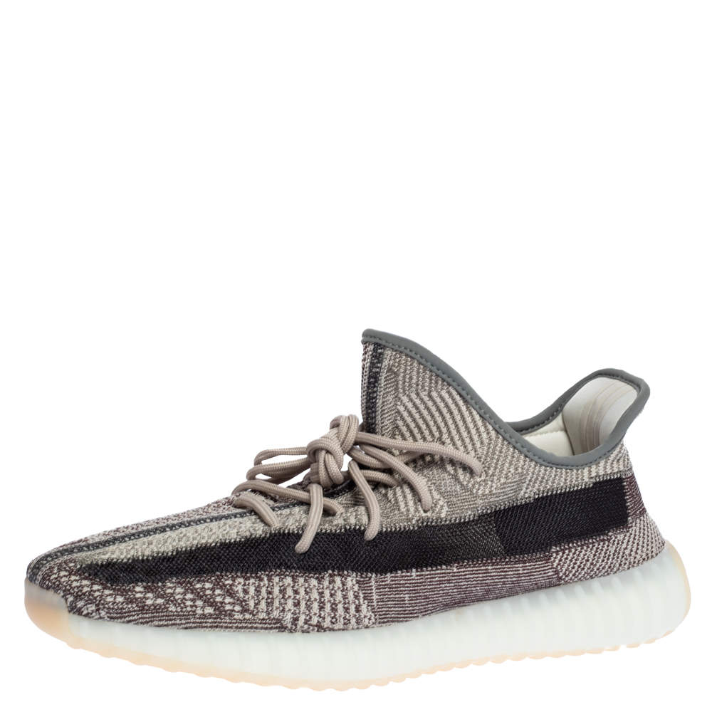 مملوكة مسبقًا حذاء رياضي ييزي x أديداس أبيض / رصاصي قطن منسوج زيون بوست 350 V2 مقاس 47.5.5