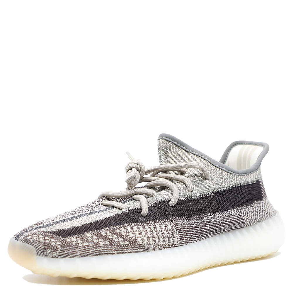 Pre Owned Yeezy x Adidas Gray Cotton Knit 350 V2 Zyon Sneakers Size 40 2/3