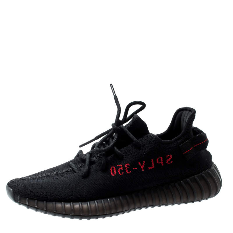 Pre Owned Adidas Yeezy Boost 350 V2 Black Red EU 41 1/3 US 8