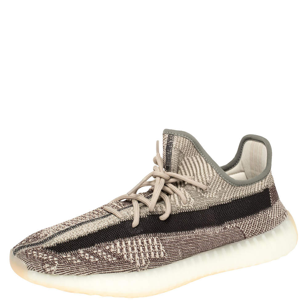مملوكة مسبقًا حذاء رياضي ييزي x أديداس "بوست 350 ڨي2 زيون" تريكو قطن رصاصي مقاس 46