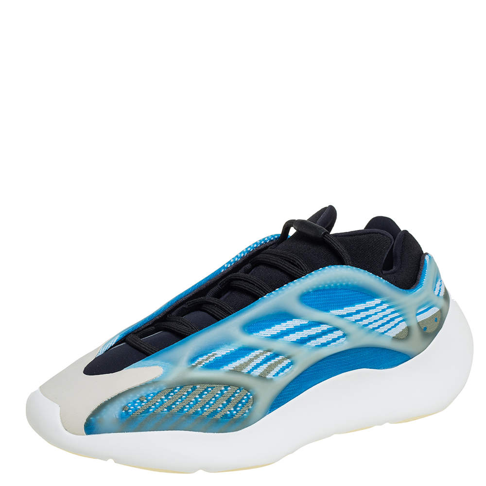 مملوكة مسبقًا Yeezy x adidas Arzareth Blue Polyurethane And Mesh 700 V3 Sneakers Size 44