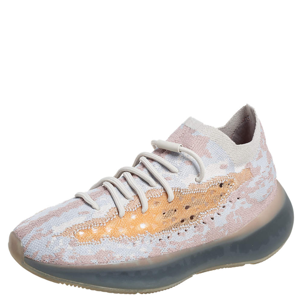 Pre Owned Yeezy x Adidas Multicolor Knit Fabric Boost 380 Pepper Sneakers Size 44