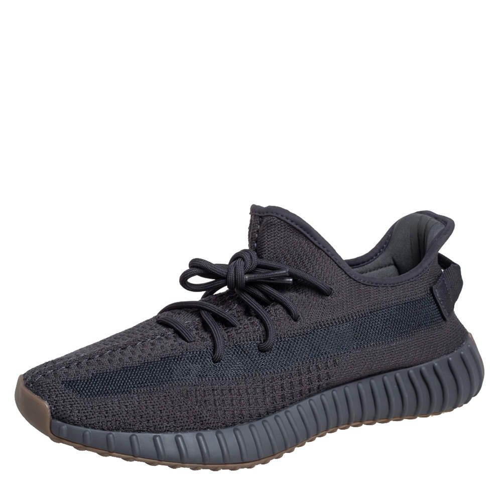 Yeezy x Adidas Dark Grey Knit Fabric Boost 350 V2 Cinder Sneakers Size 44 2/3
