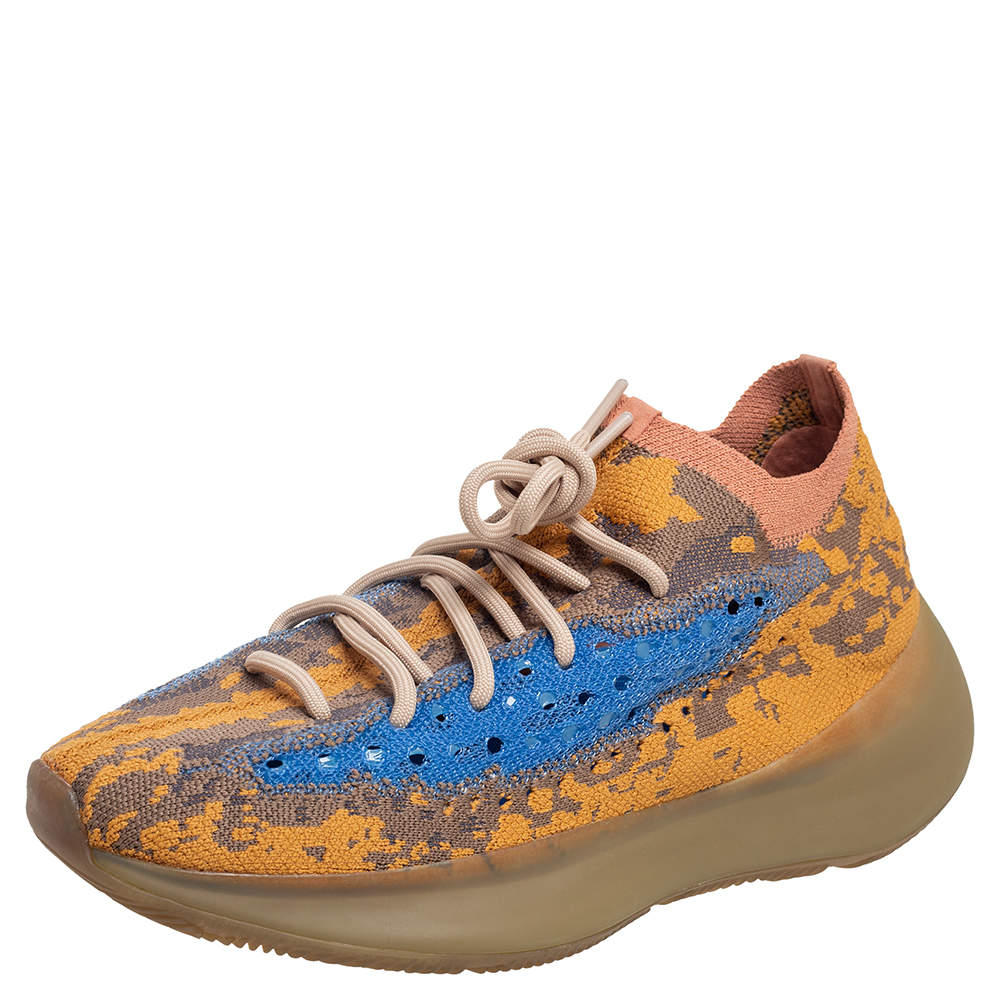 Pre Owned Yeezy x Adidas Boost 350 V2 Multicolor Fabric MX Oat Sneakers Size 43 1/3