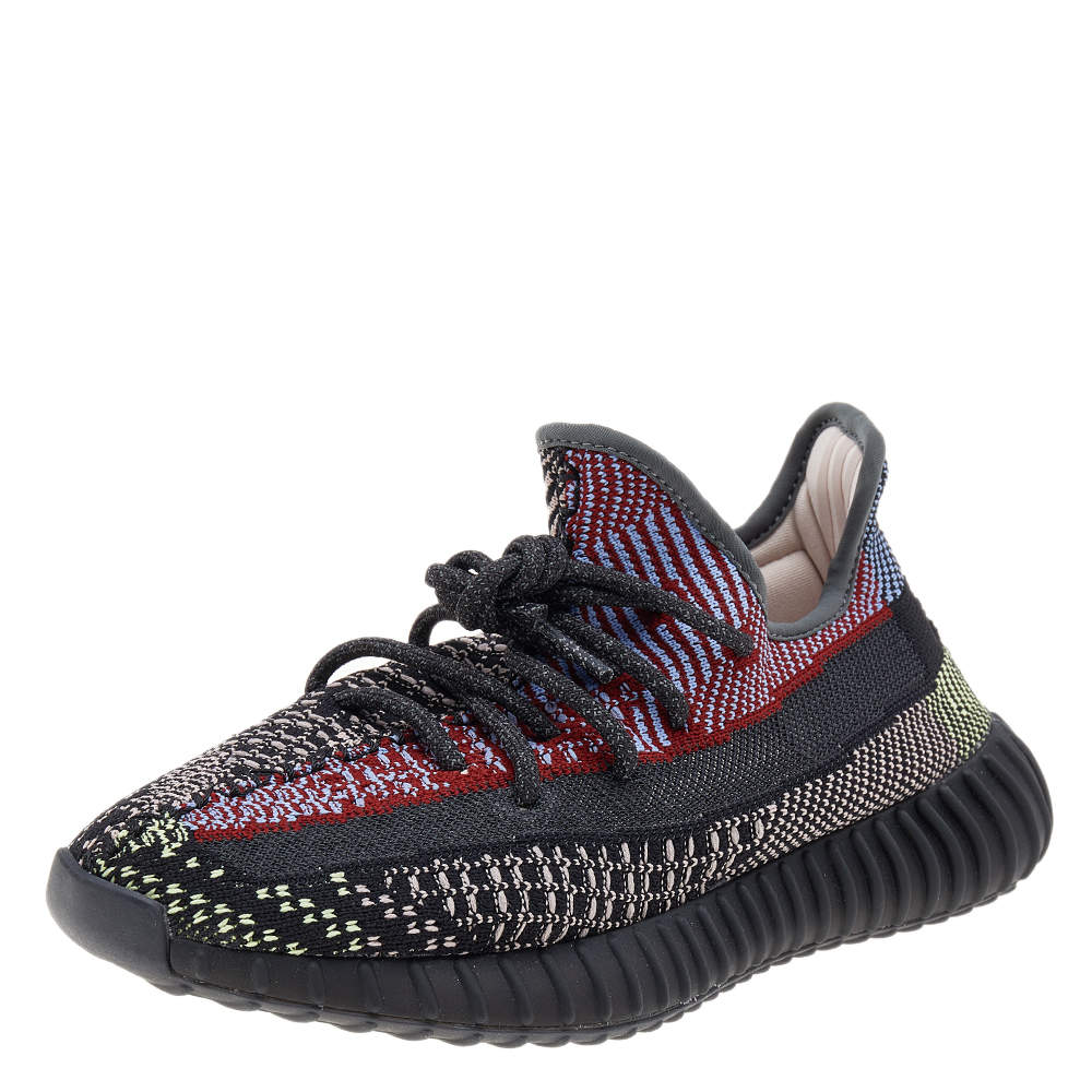 Pre Owned حذاء رياضي ييزي x أديداس بوست 350 ڨي2 قماش تريكو متعدد الألوان منخفض من أعلى مقاس 40 2/3