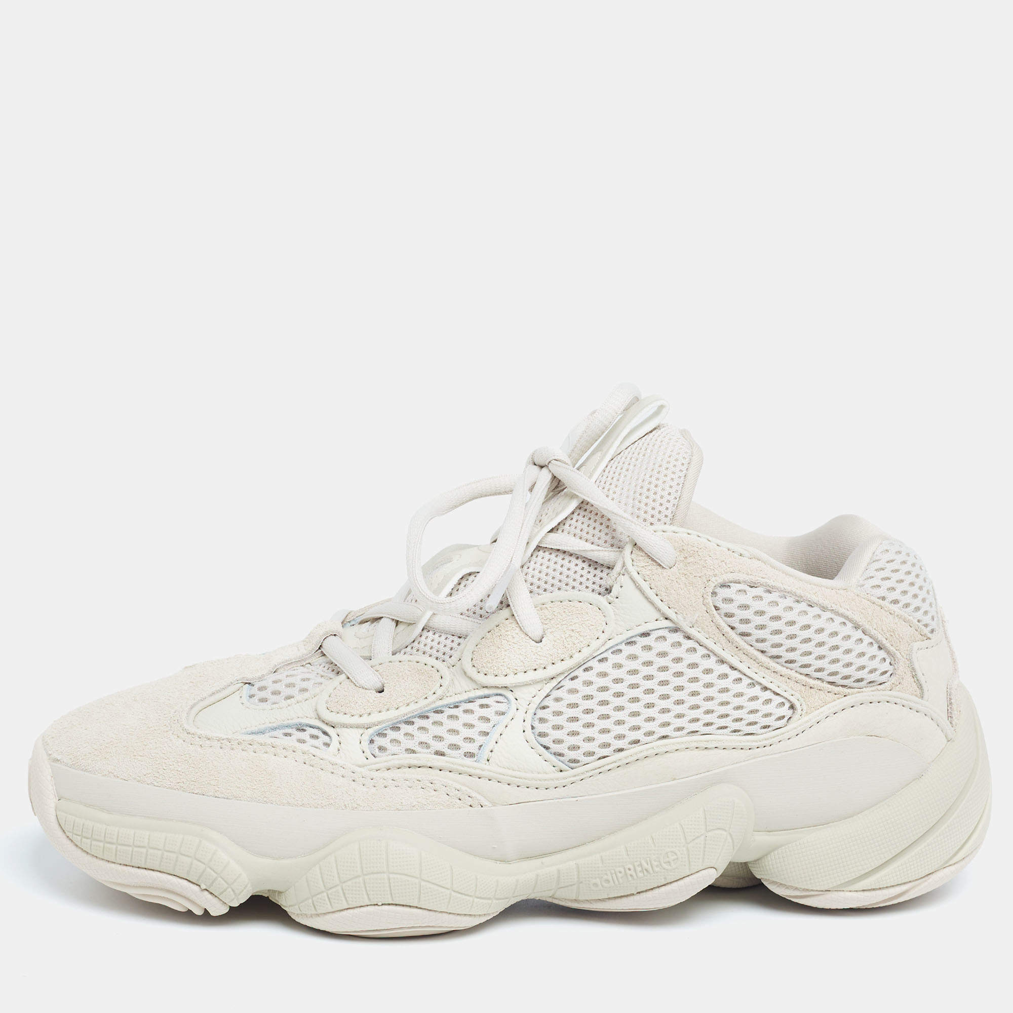 Pre Owned Yeezy x Adidas Beige Suede and Mesh Salt 500 Sneakers Size 40 2/3