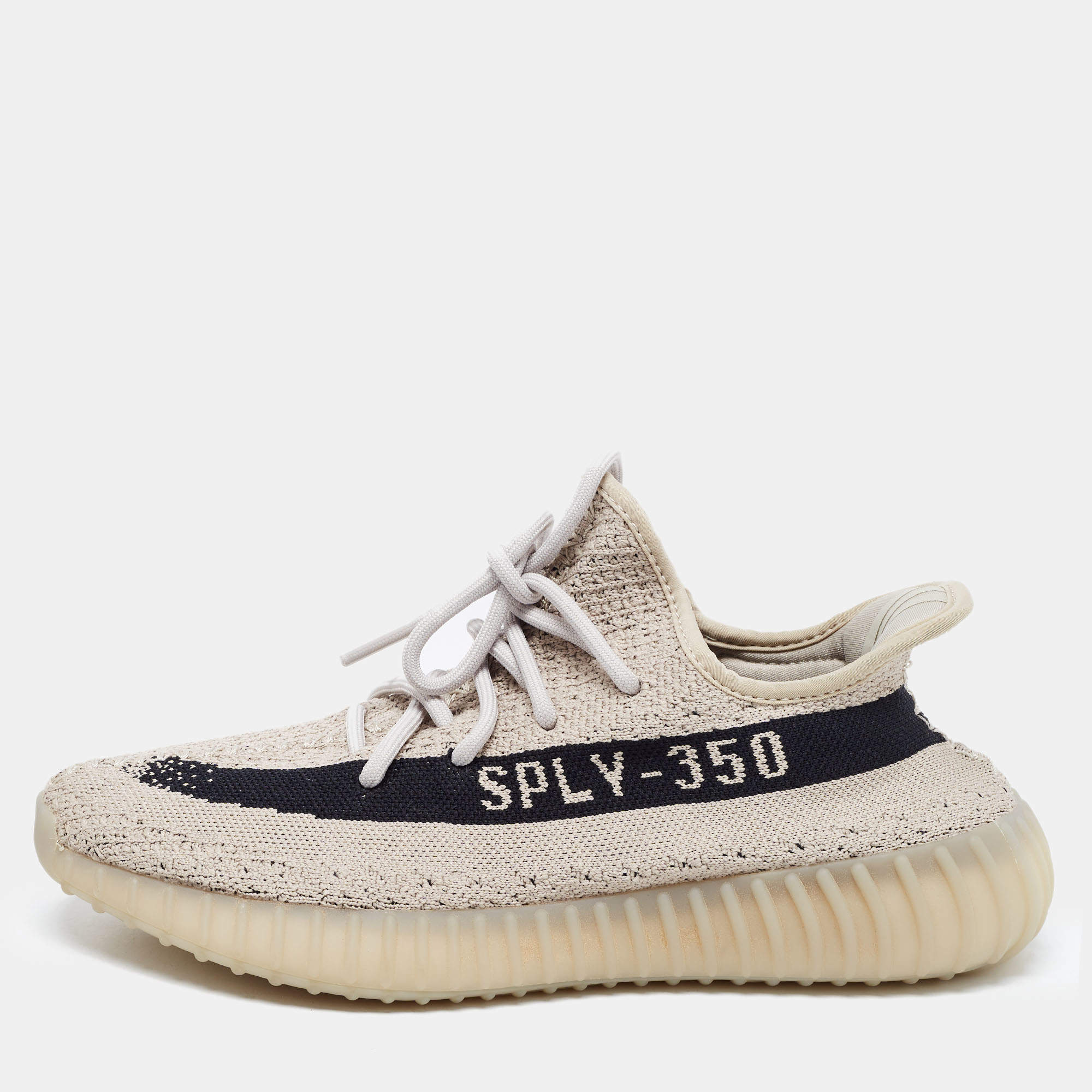 Yeezy x Adidas Brown Knit Fabric Boost 350 V2 Slate Sneakers Size 42