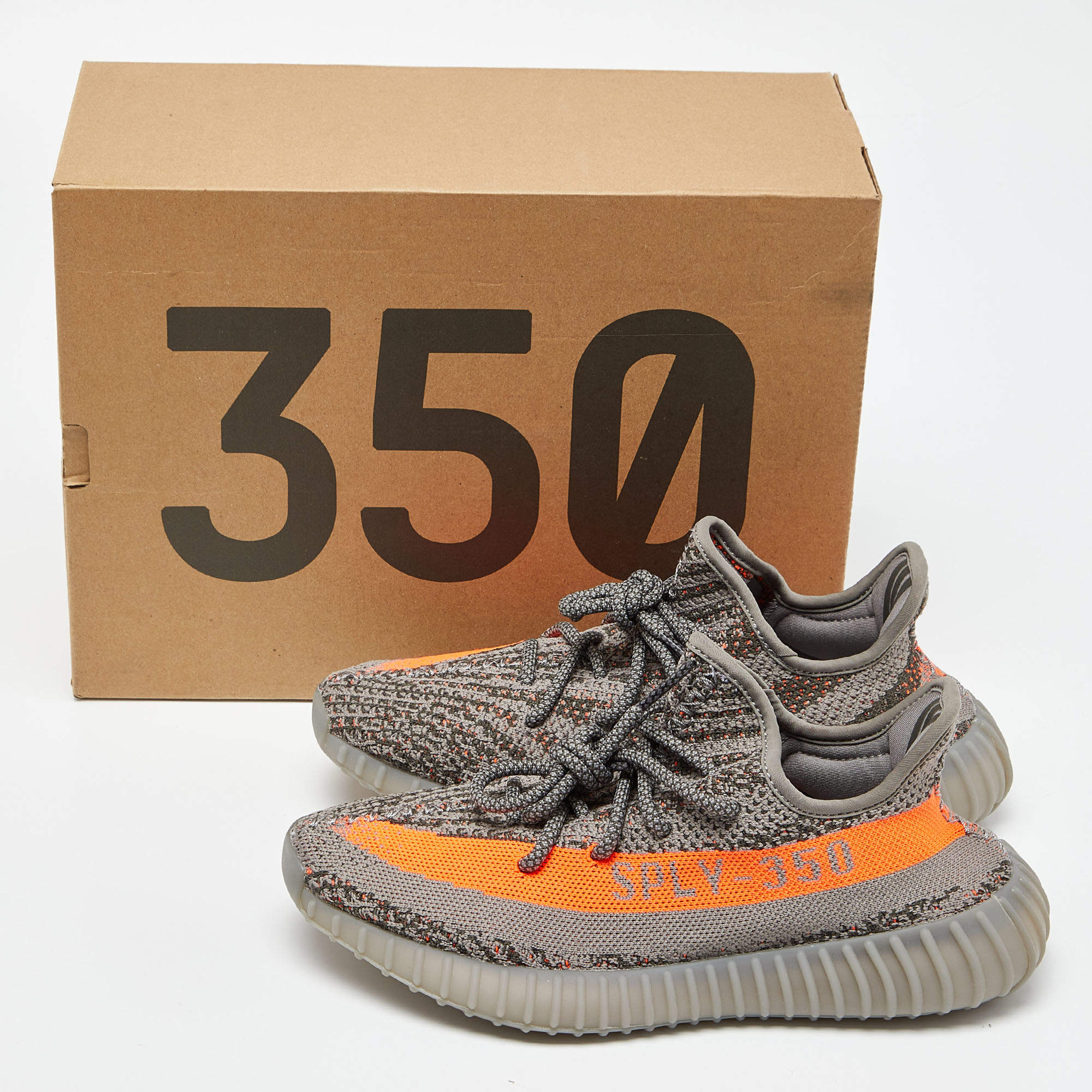 Yeezy x Adidas Grey/Orange Knit Fabric Boost 350 V2 Beluga Reflective  Sneakers Size 39 1/3 Yeezy x Adidas