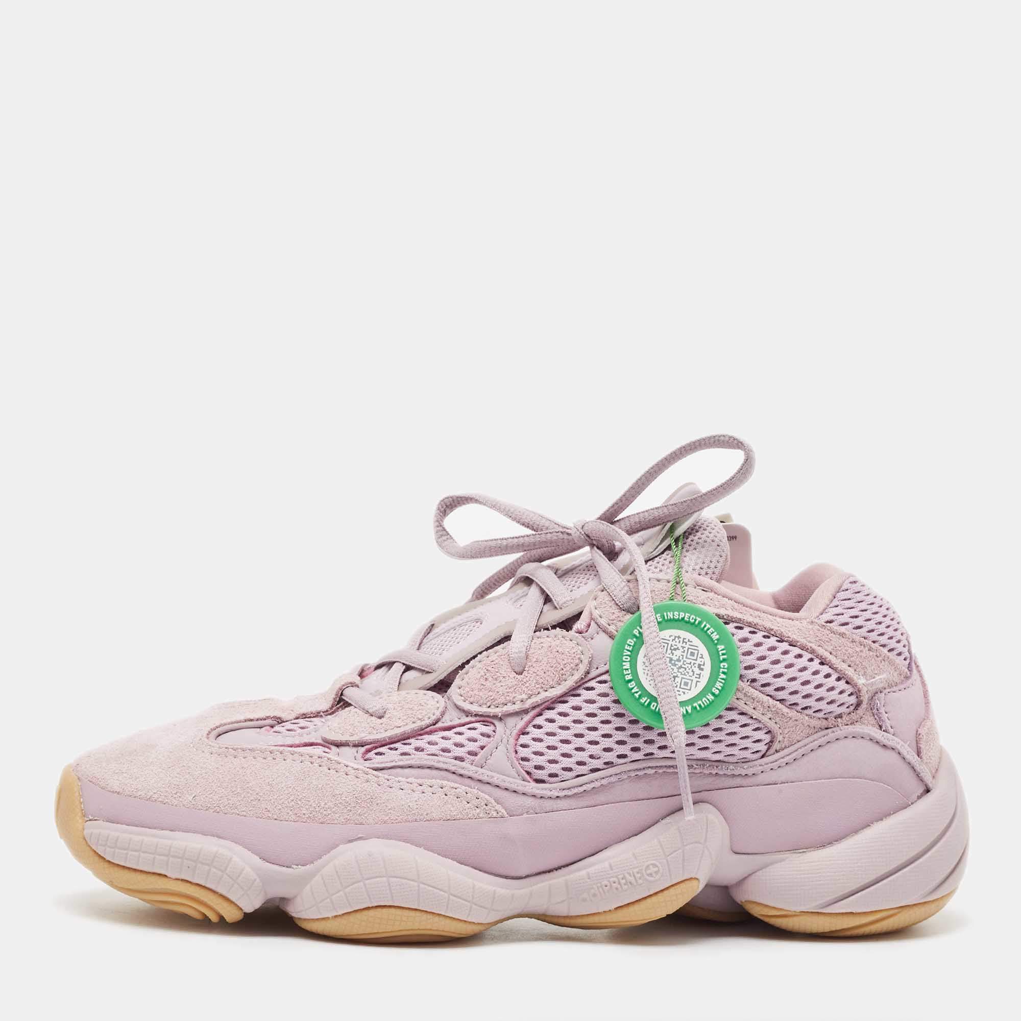 Pre Owned Yeezy x Adidas Purple Suede and Mesh 500 Soft Vision Sneakers Size 40 2/3