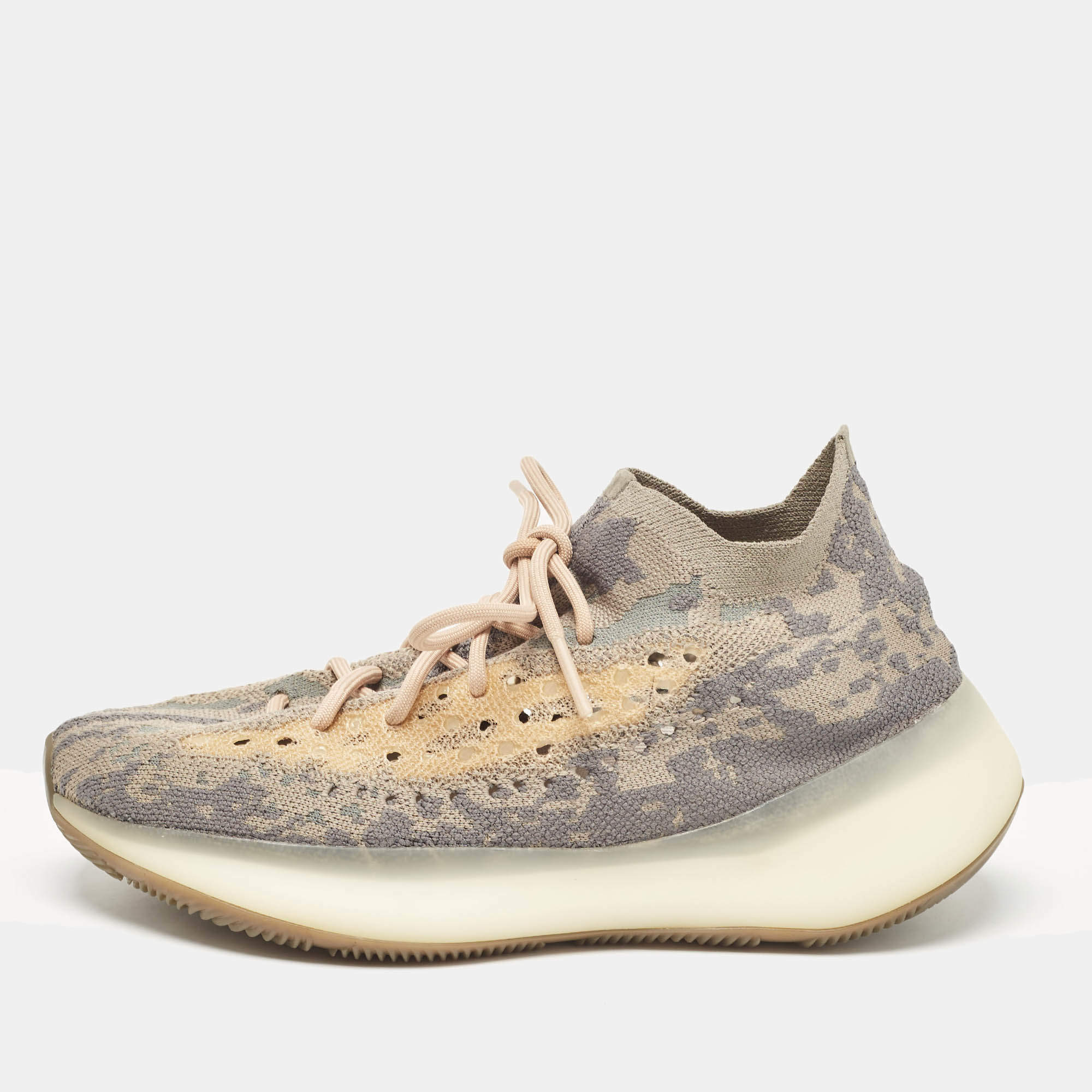 Pre Owned Yeezy x Adidas Multicolor Knit Fabric Boost 380 Mist Sneakers Size 42 2/3