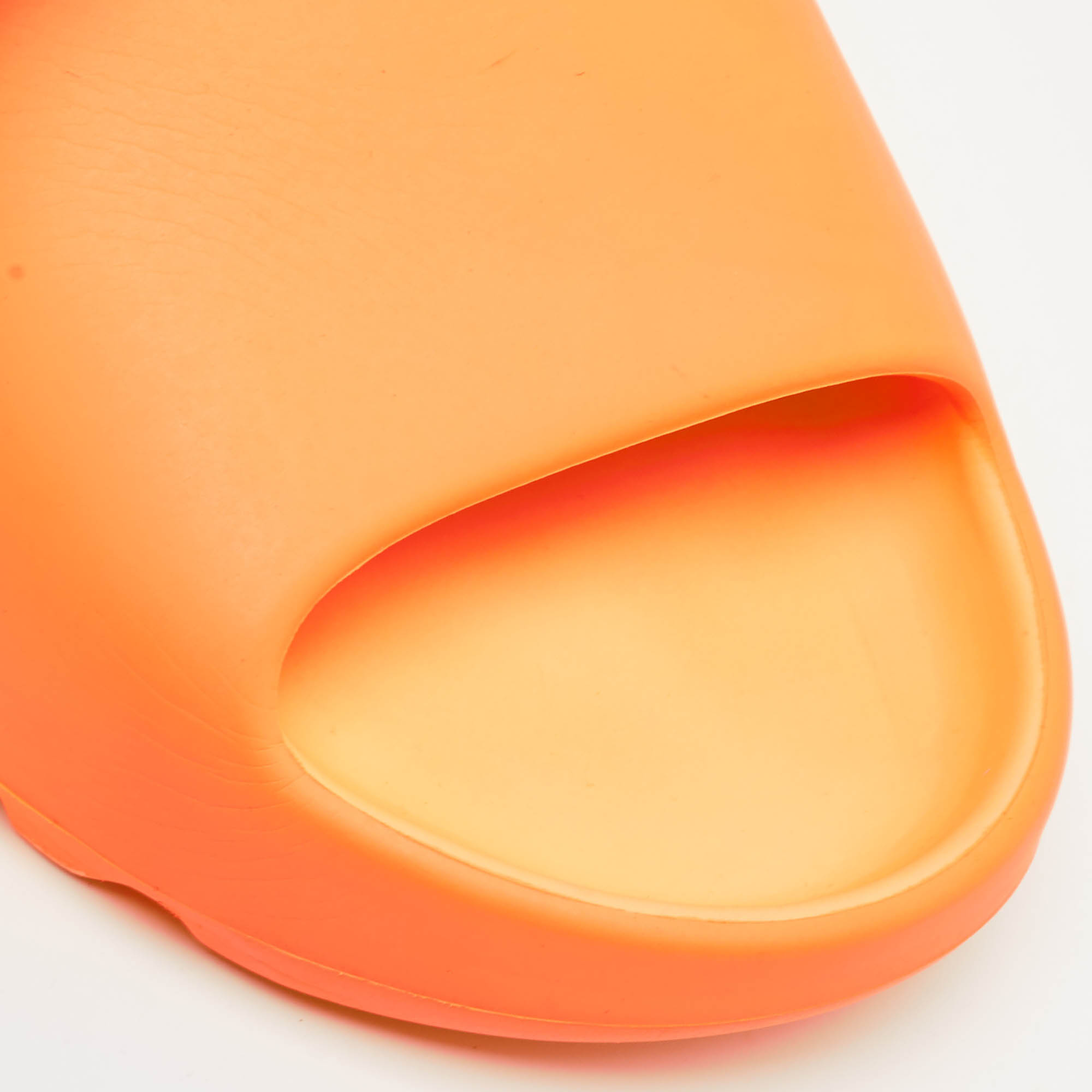 Pre Owned Yeezy x Adidas Orange Rubber Slide Sandals Size 46