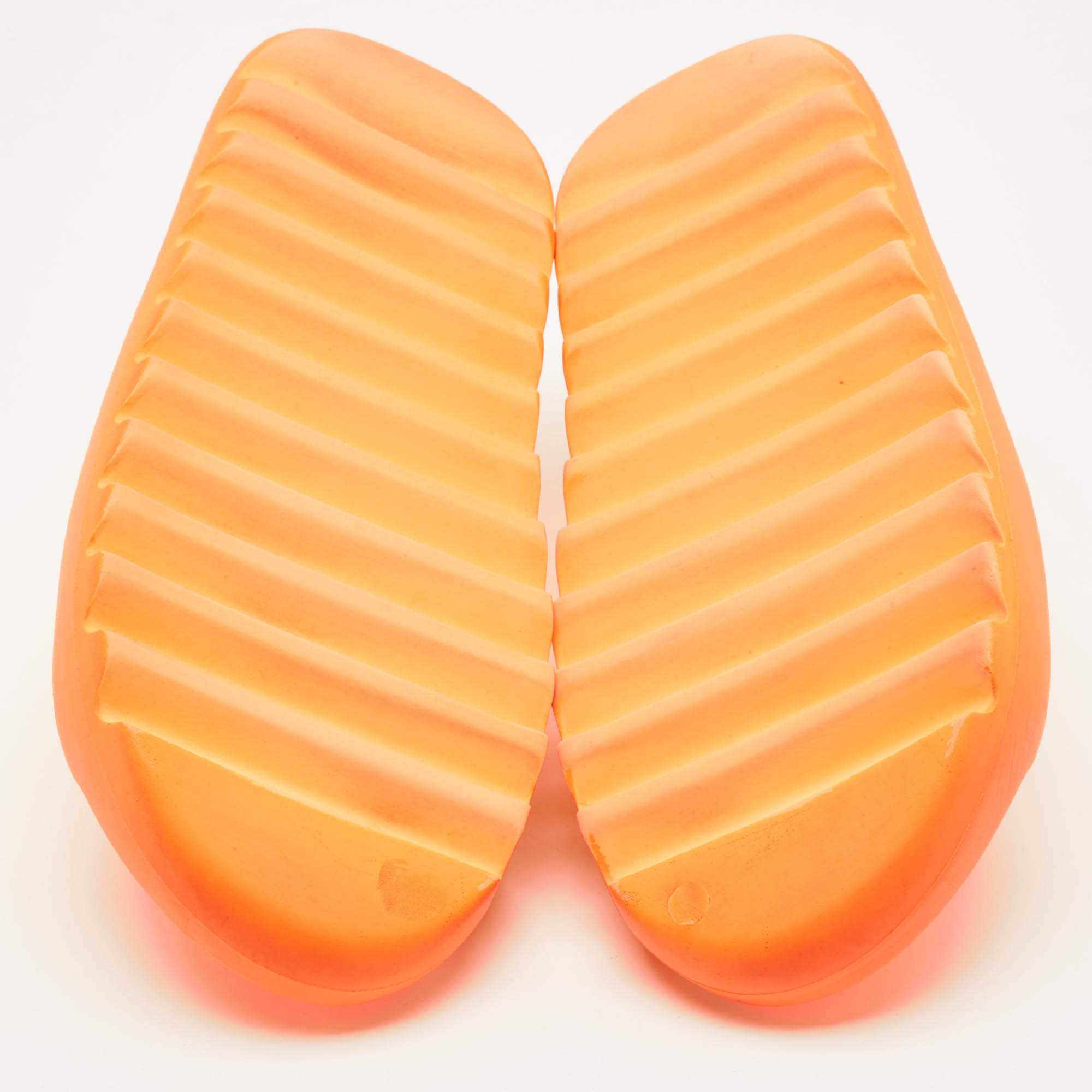 Pre Owned Yeezy x Adidas Orange Rubber Slide Sandals Size 46