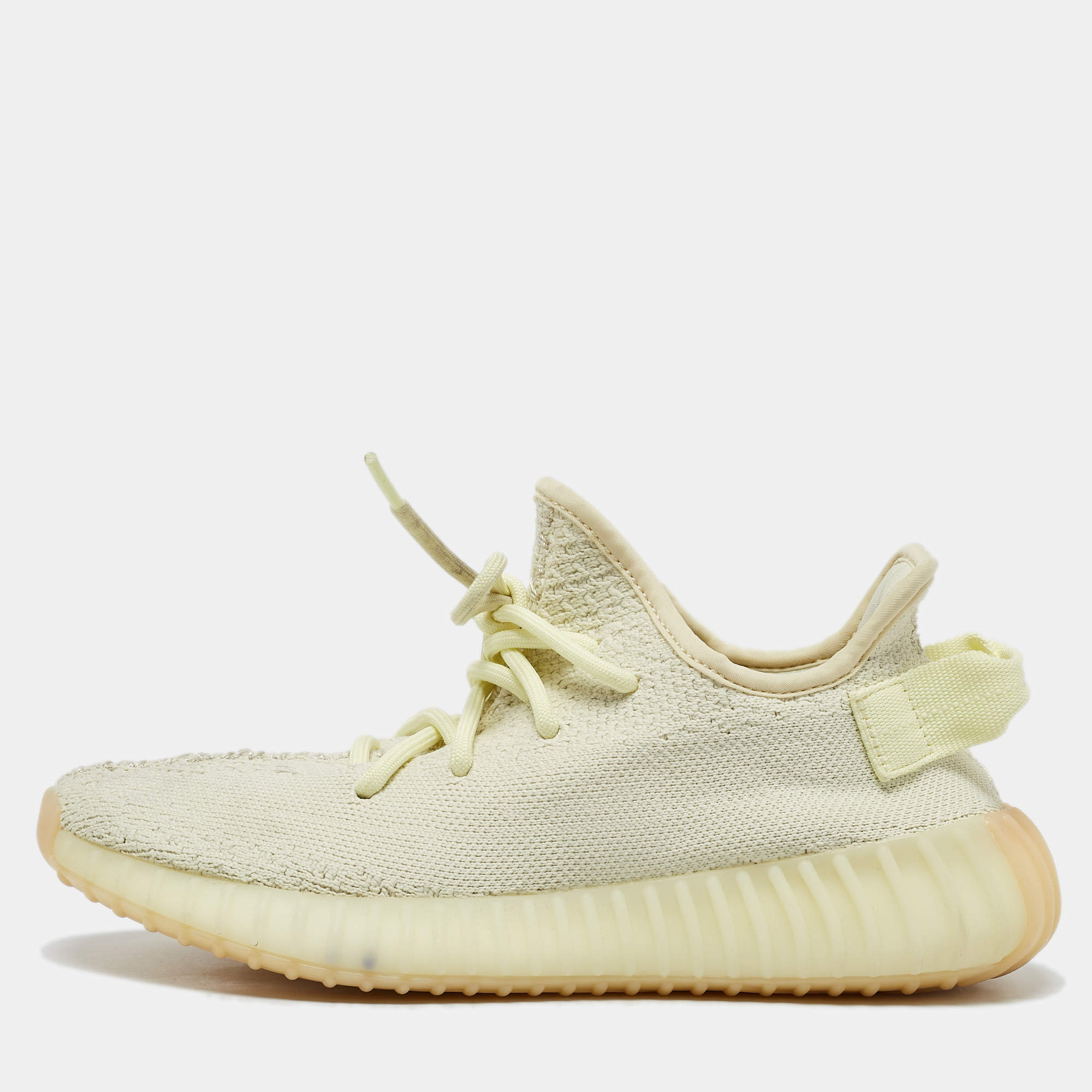 Yeezy x Adidas Light Yellow Knit Fabric Boost 350 V2 Butter Sneakers Size 38