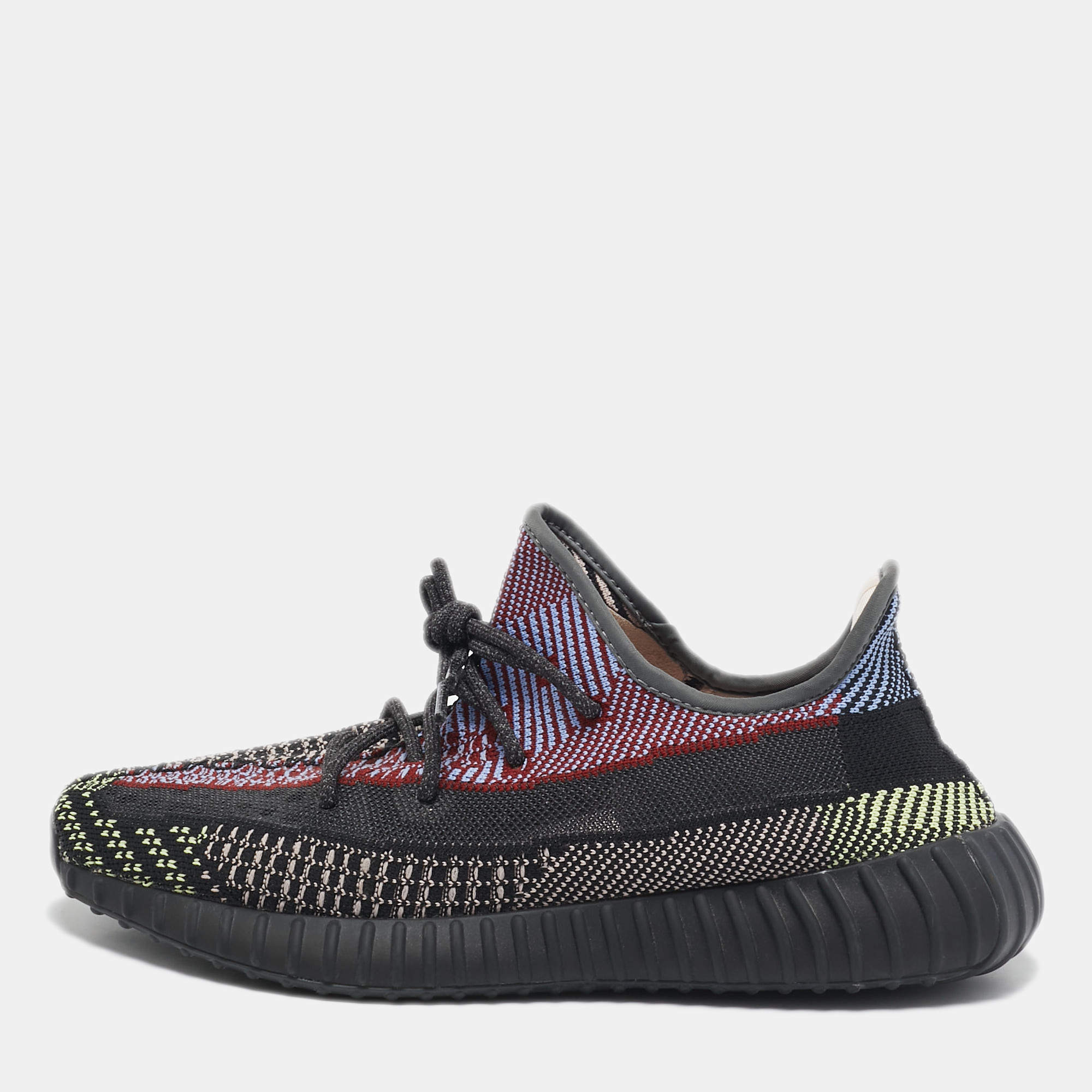 Pre Owned Yeezy x Adidas Multicolor Knit Fabric Boost 350 V2 Yecheil (Non-Reflective) Sneakers Size 45 2/3