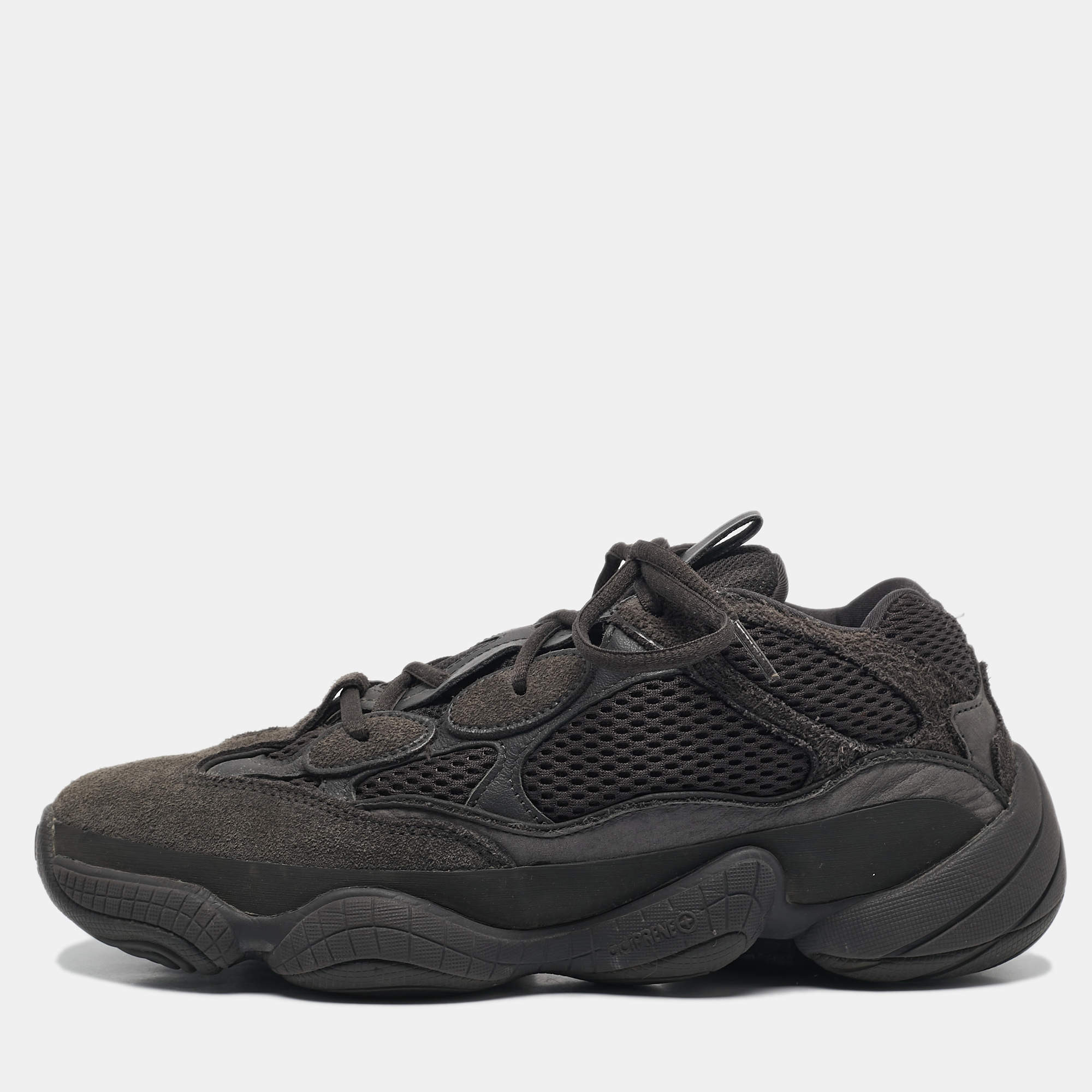 Yeezy x Adidas Black Mesh, Suede And Leather 500 Utility Black Sneakers Size 43 1/3
