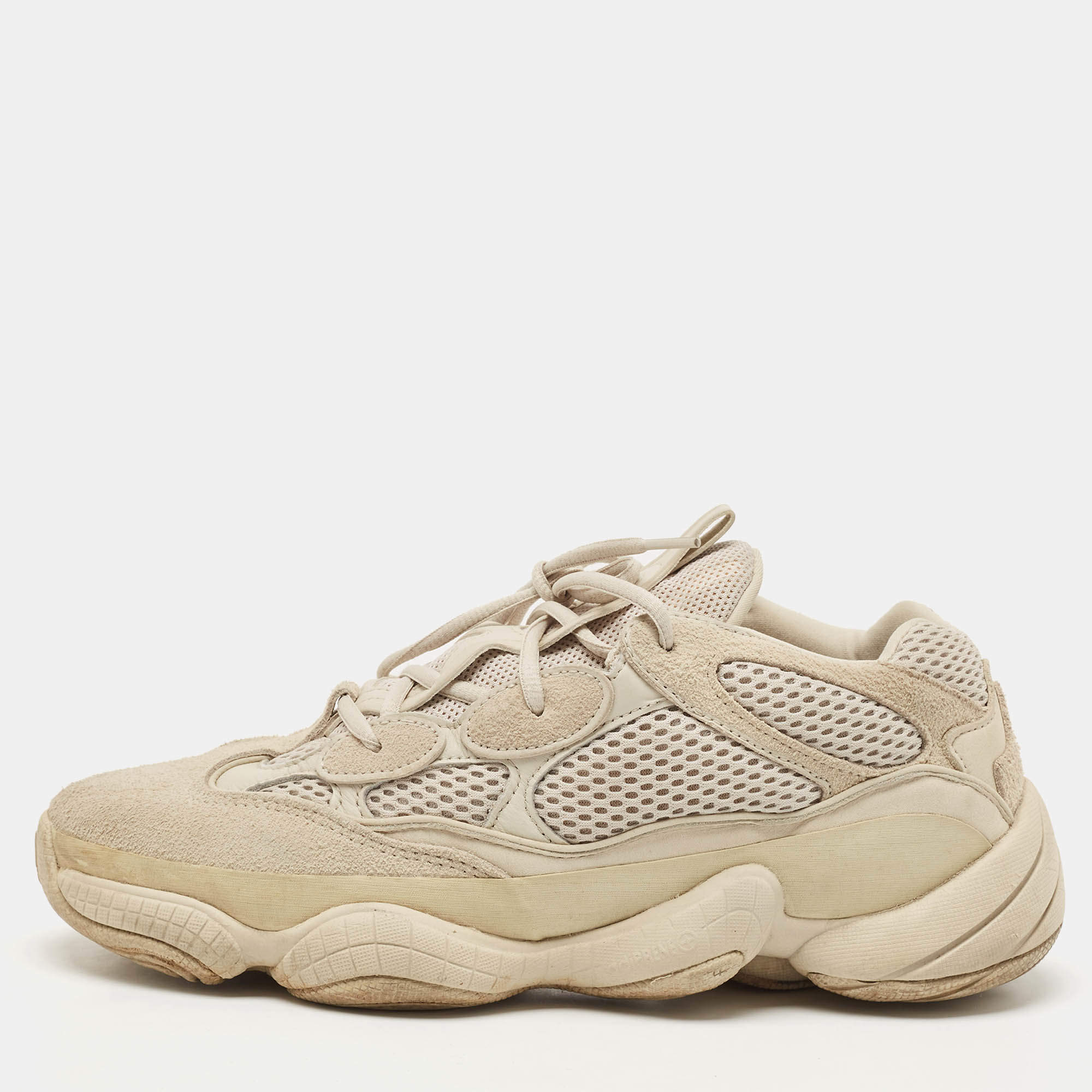 Yeezy x Adidas Cream Suede and Mesh 500 Blush Sneakers Size 43 1/3