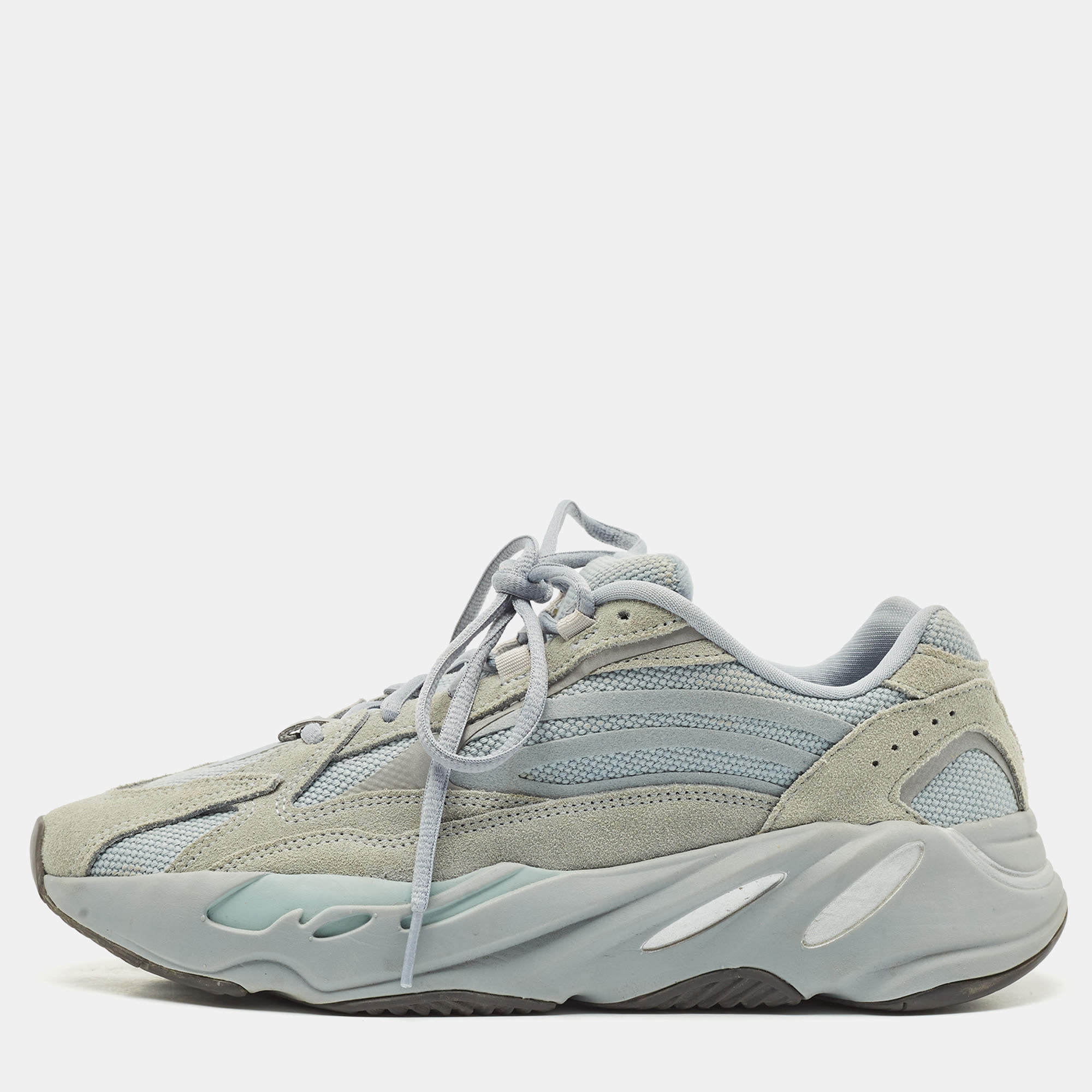 Yeezy x Adidas Blue Canvas and Suede Boost 700 V2 Hospital Blue Sneakers Size 43 1/3