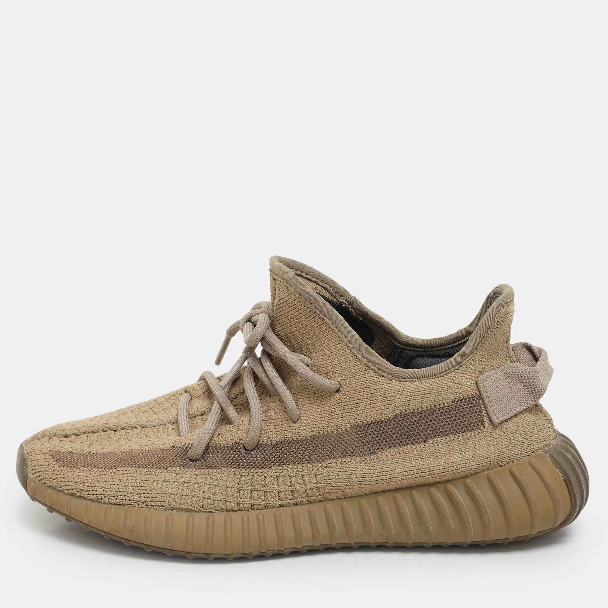Yeezy x Adidas Brown Knit Fabric Boost 350 V2 Earth Sneakers Size 40 2/3