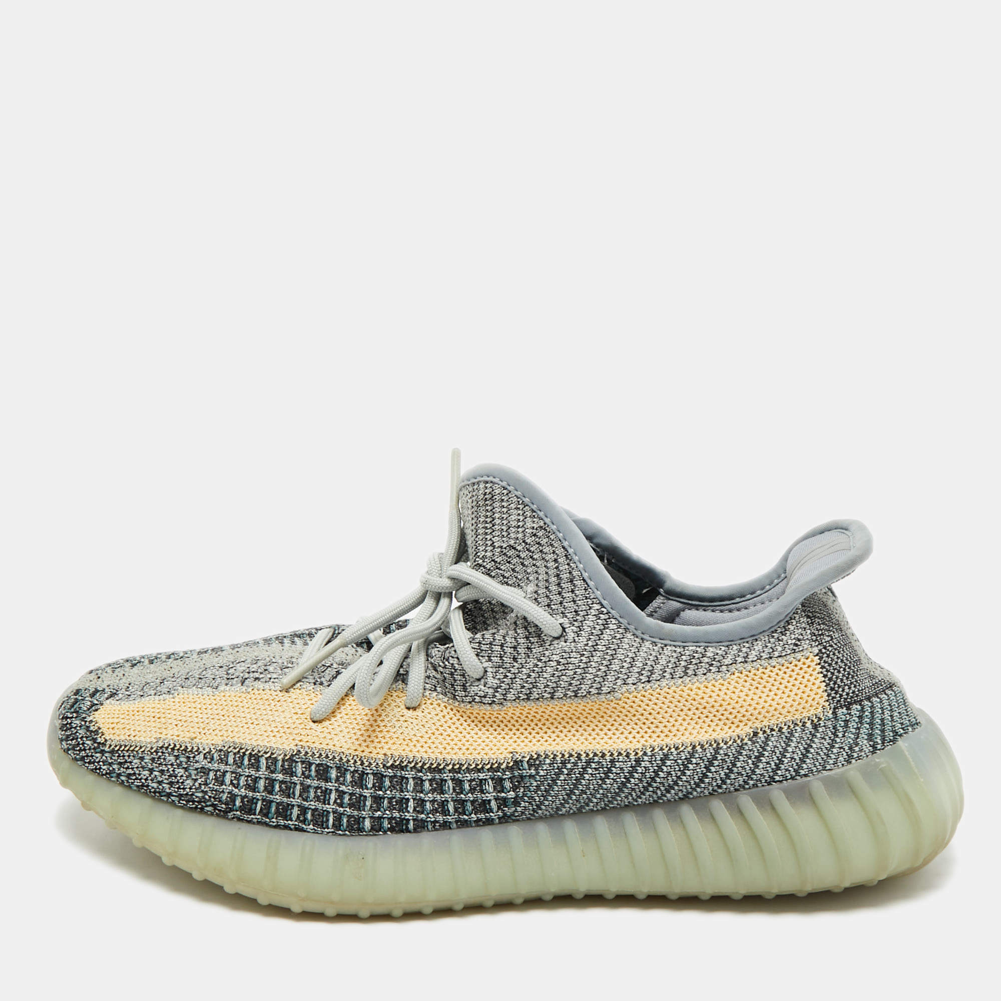 Yeezy x Adidas Multicolor Knit Fabric Boost 350 V2 Ash Blue Sneakers Size 44 2/3