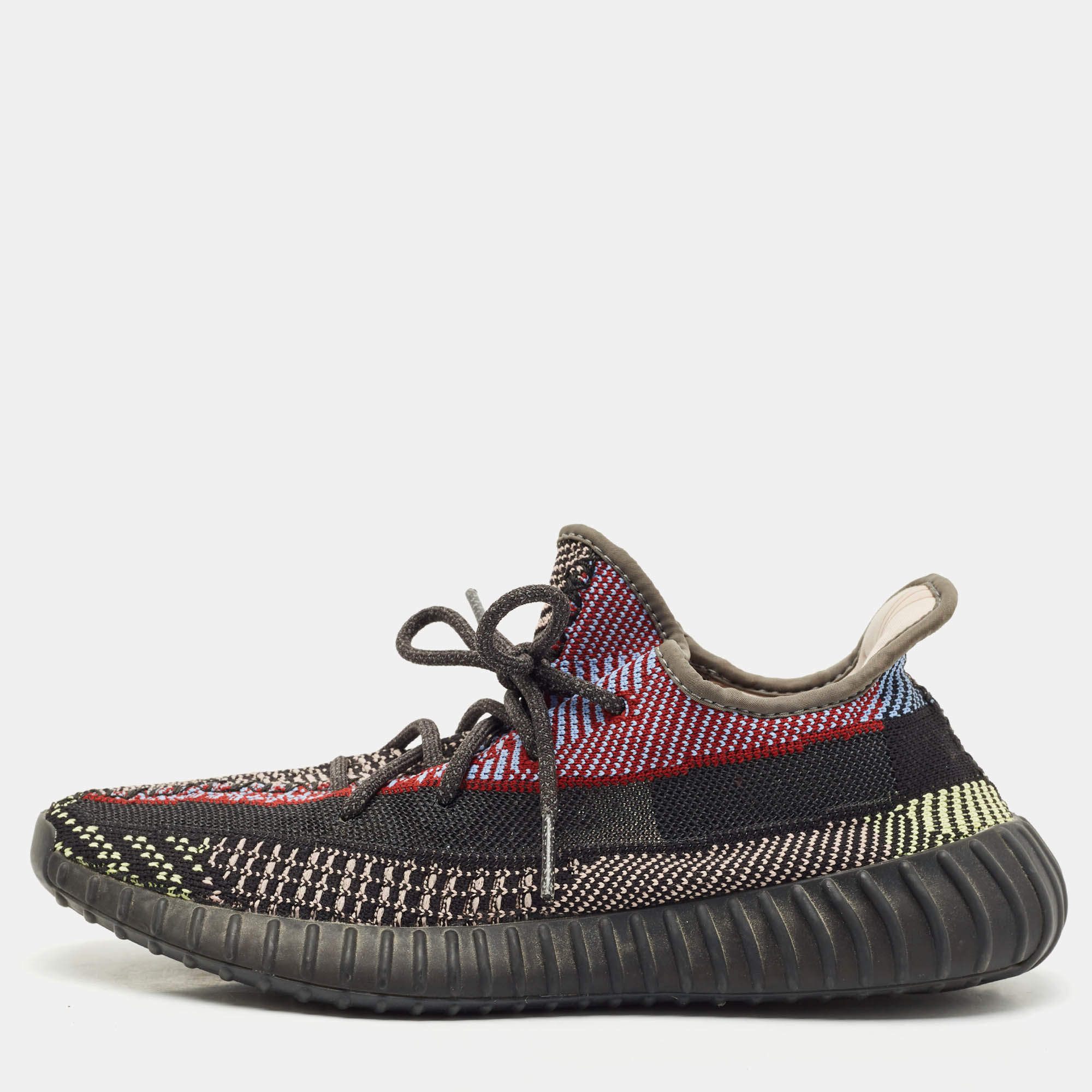 Pre Owned Yeezy x Adidas Multicolor Knit Fabric Boost 350 V2 Yecheil (Non-Reflective) Sneakers Size 43 1/3