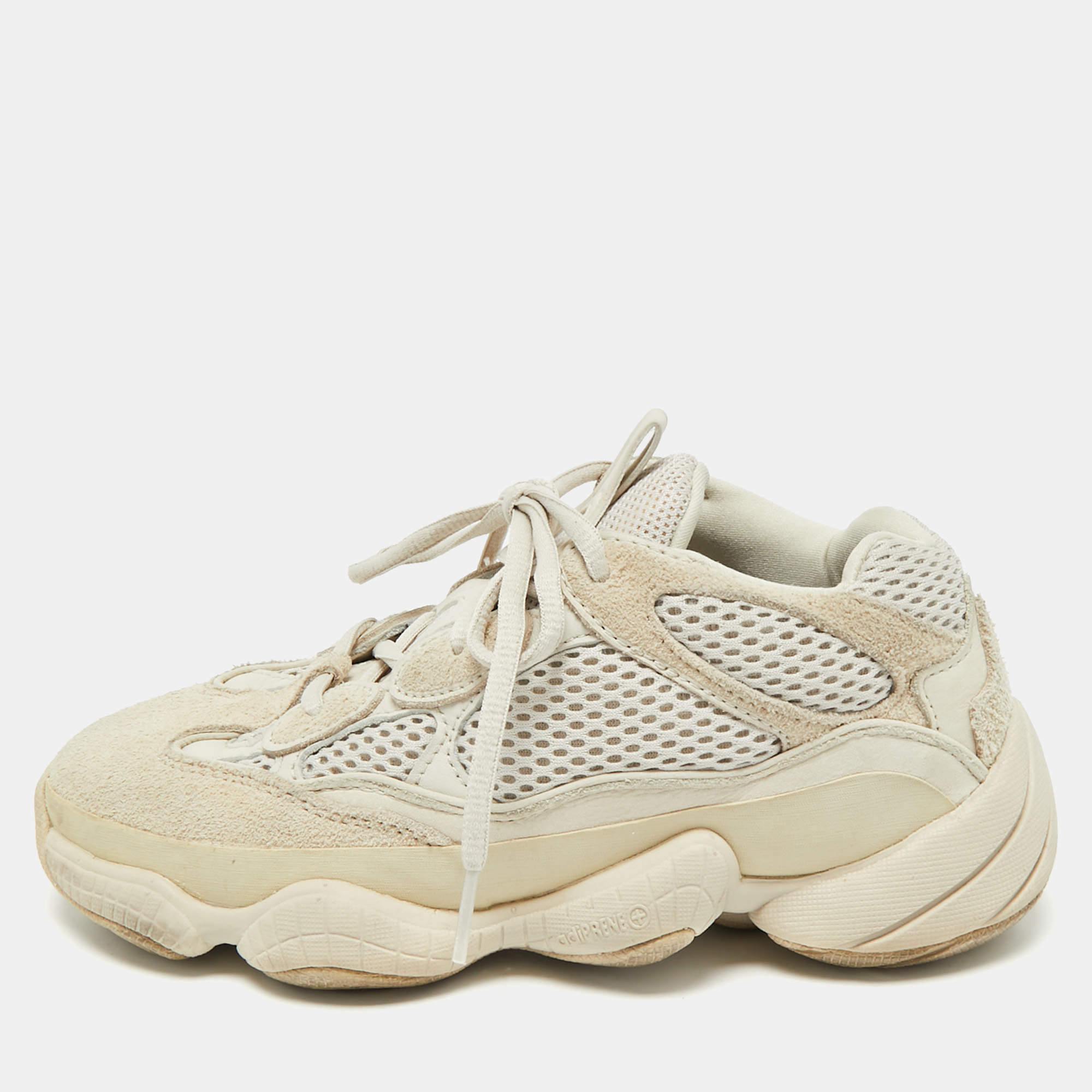Pre Owned Yeezy x Adidas Cream Suede and Mesh 500 Blush Sneakers Size 36 2/3