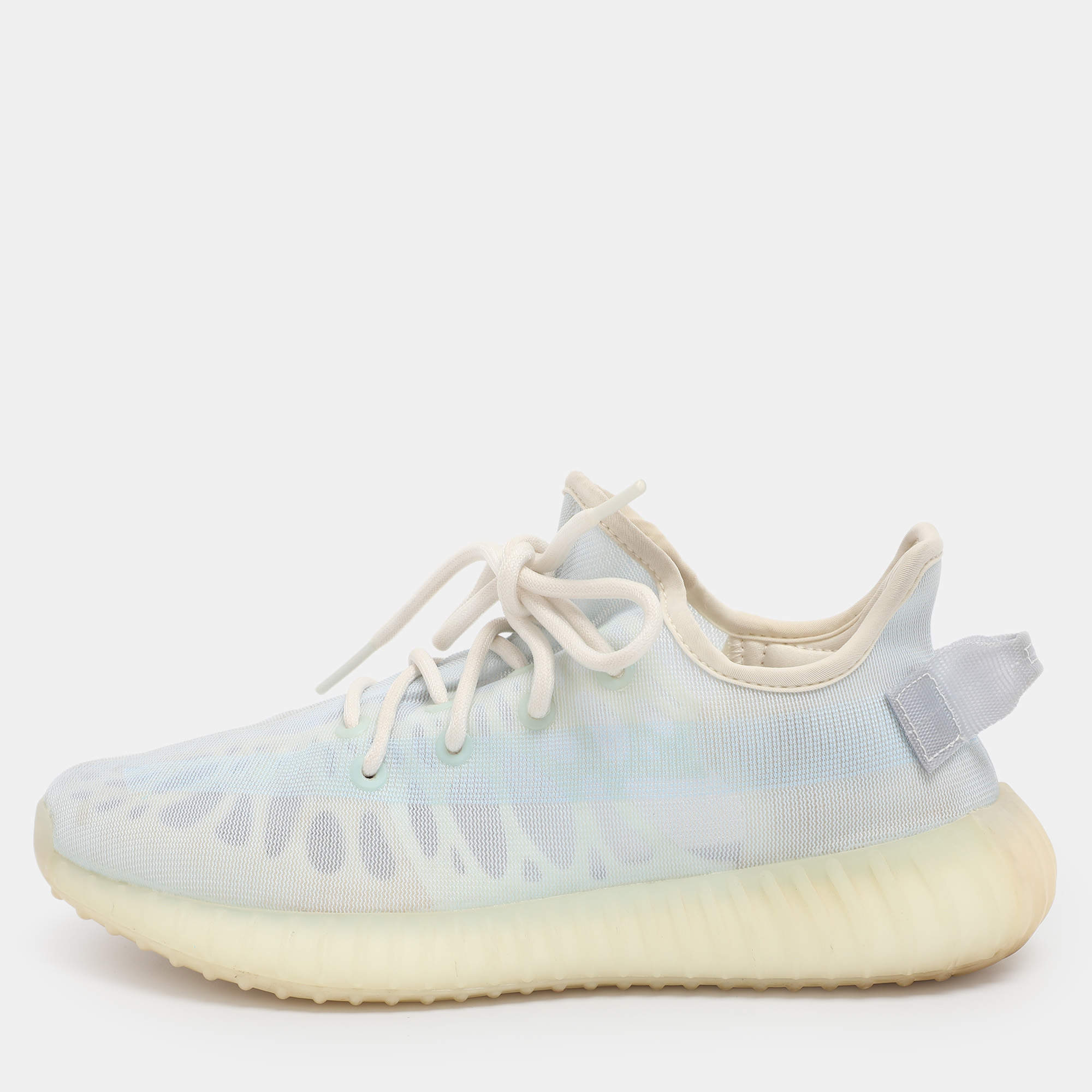 Pre Owned Yeezy x Adidas Blue Mesh Boost 350 V2 Mono Ice Sneakers Size 39 1/3