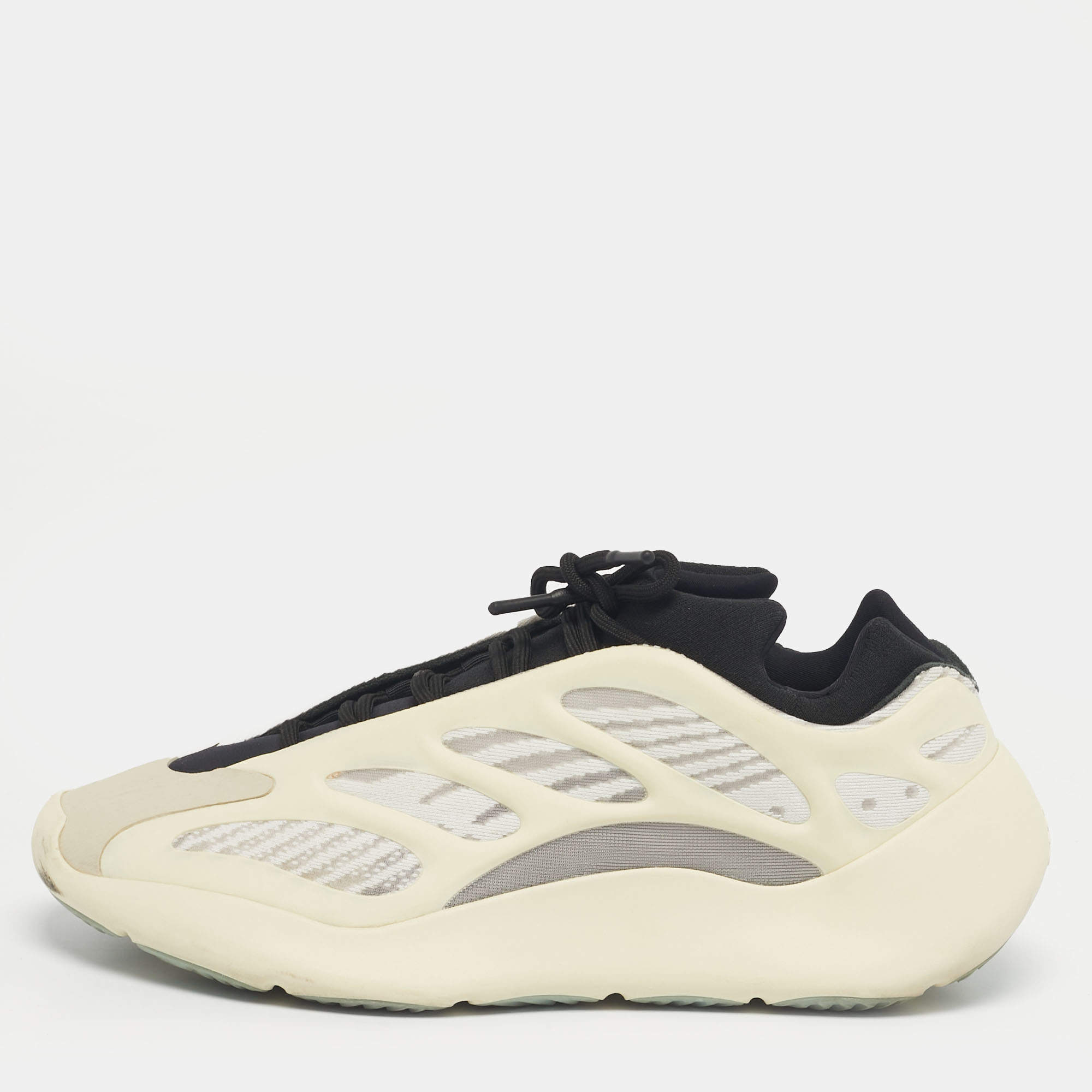 Pre Owned Yeezy x Adidas Cream/Black Rubber and Mesh 700 V3 Azael Sneakers Size 47 1/3