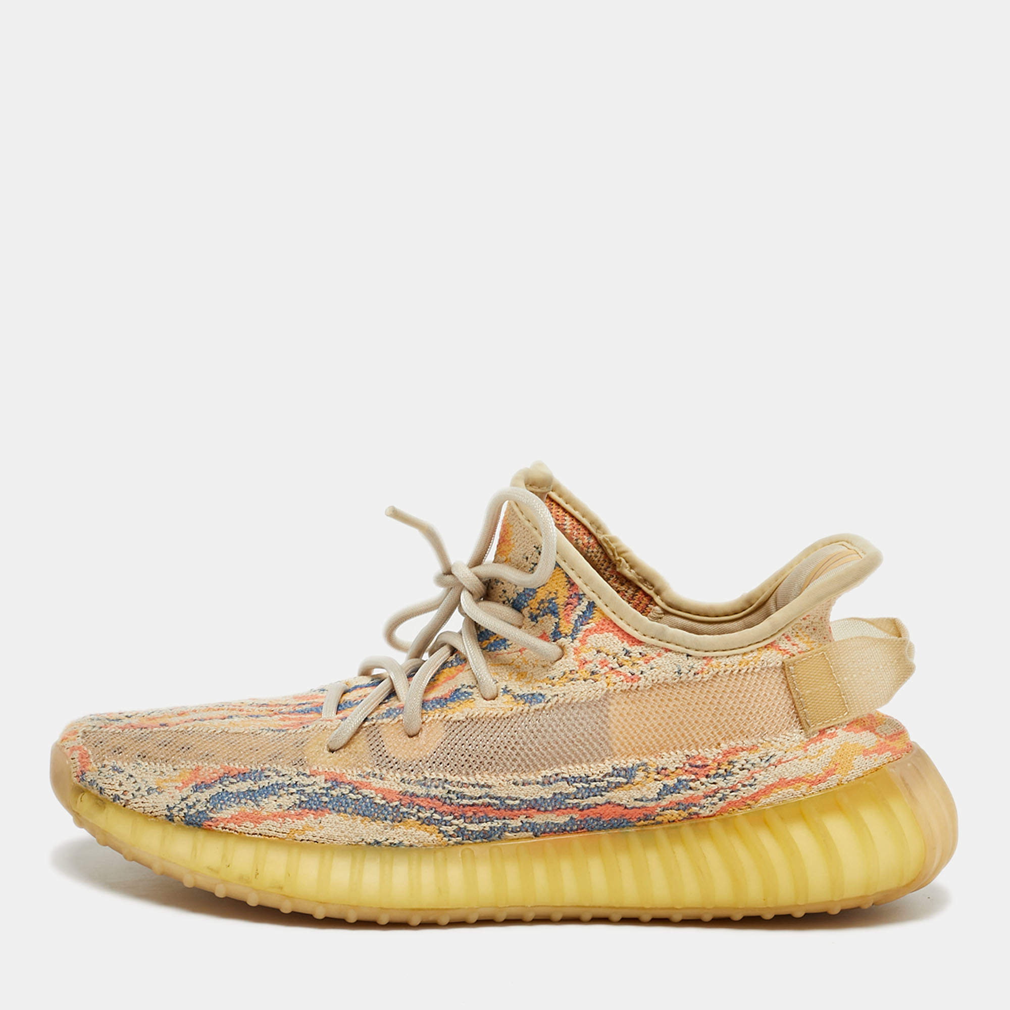 Pre Owned Yeezy x Adidas Multicolor Knit Fabric Boost 350 V2 MX Oat Sneakers Size 41 1/3