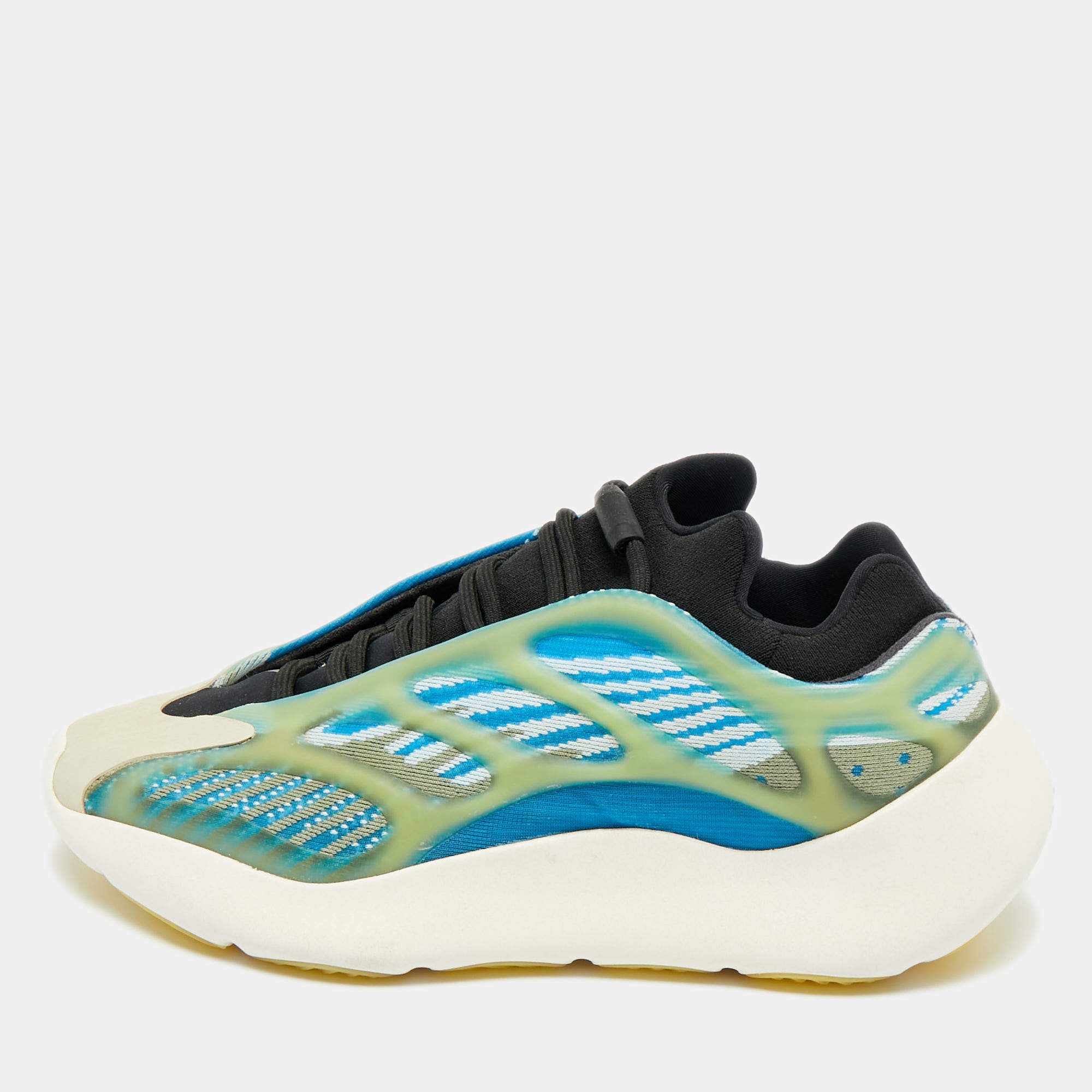 Pre Owned Yeezy x Adidas Blue/White Knit Fabric 700 V3 Arzareth Sneakers Size 42 2/3