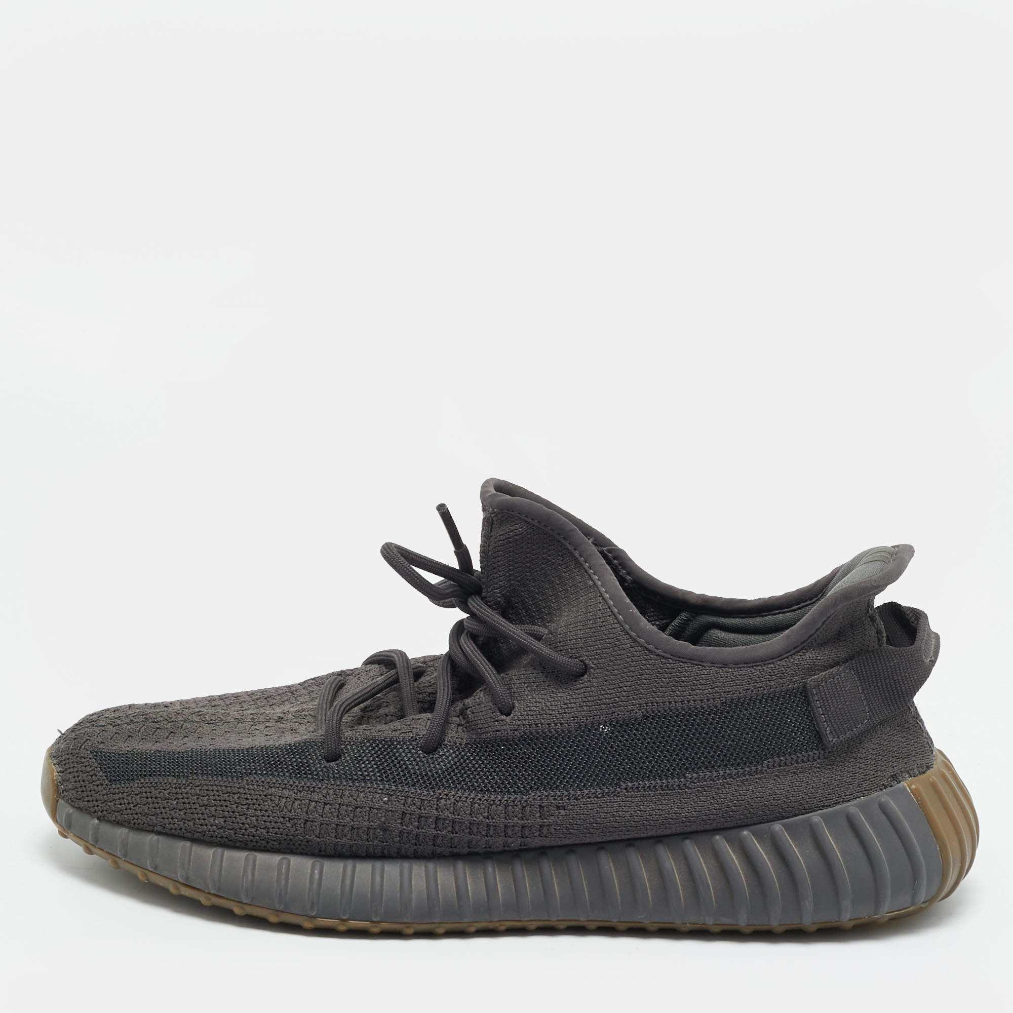 مملوكة مسبقًا Yeezy x Adidas Boost 350 V2 Cinder Size 47.5 Grey Knit Fabric Low Top Sneakers