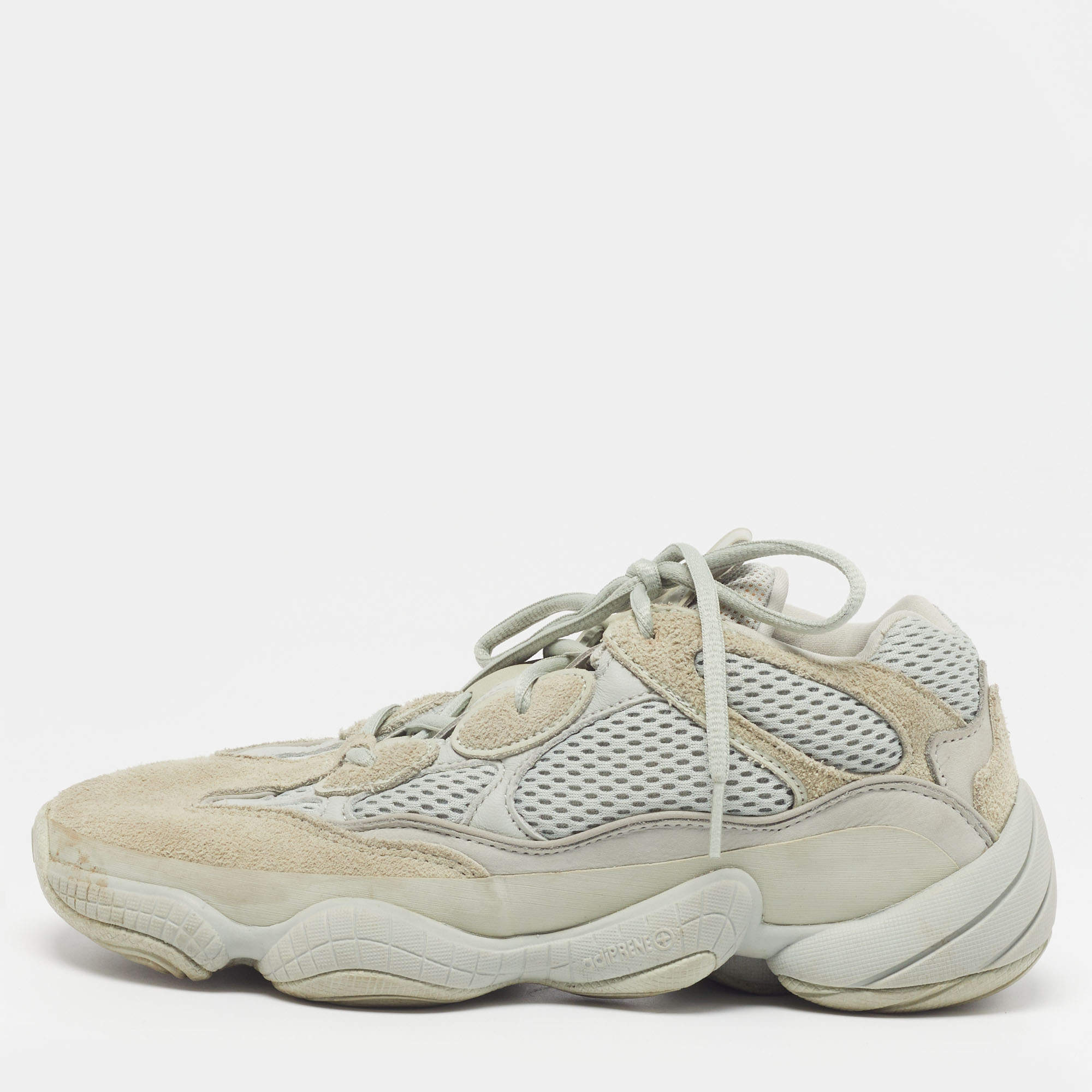 Pre Owned Yeezy x Adidas Yeezy 500 Size 40.5 Grey/Blue Mesh and Suede Low Top Sneakers