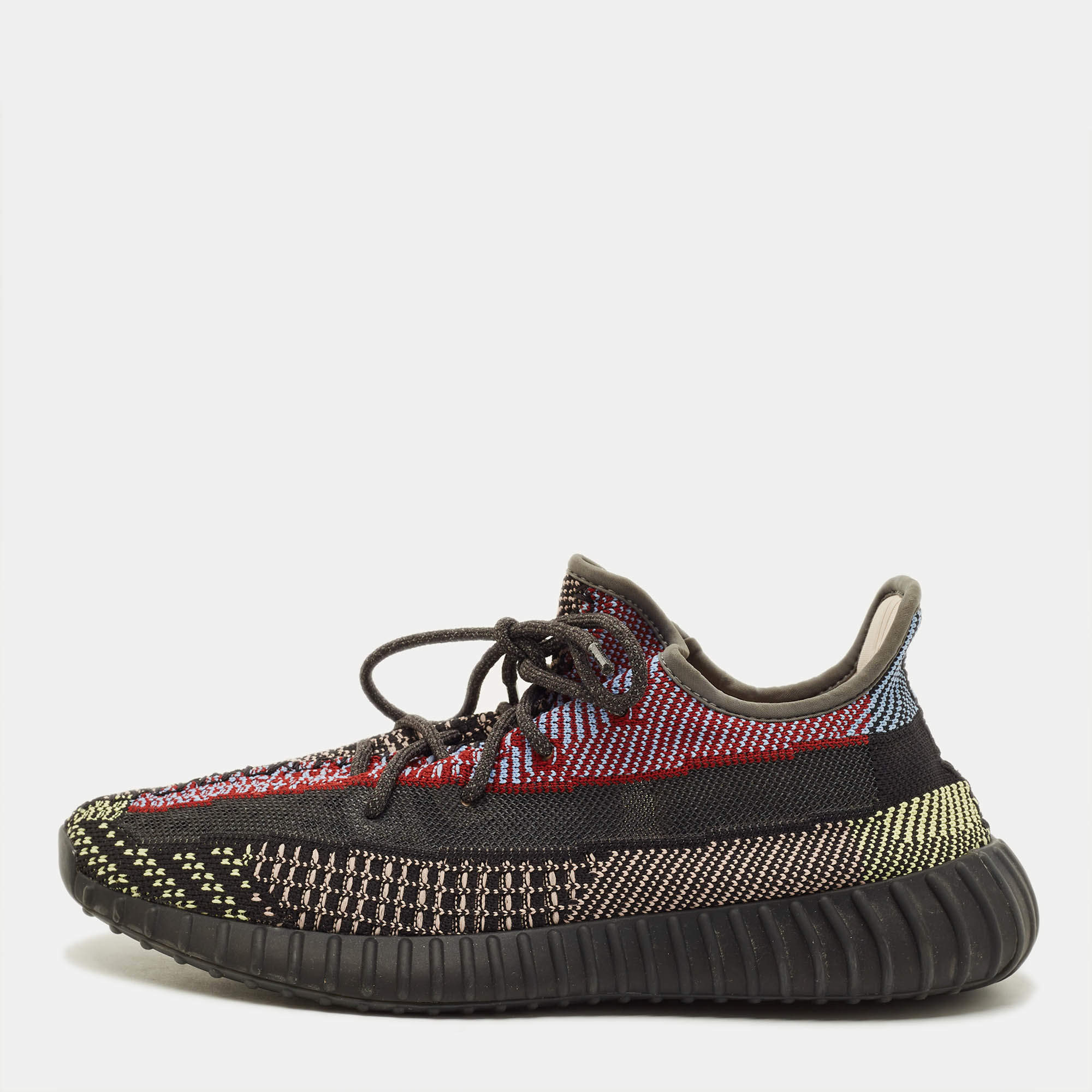 Pre Owned Yeezy x Adidas Boost 350 V2 Yecheil Size 45 1/3 Multicolor Knit Fabric Low Top Sneakers