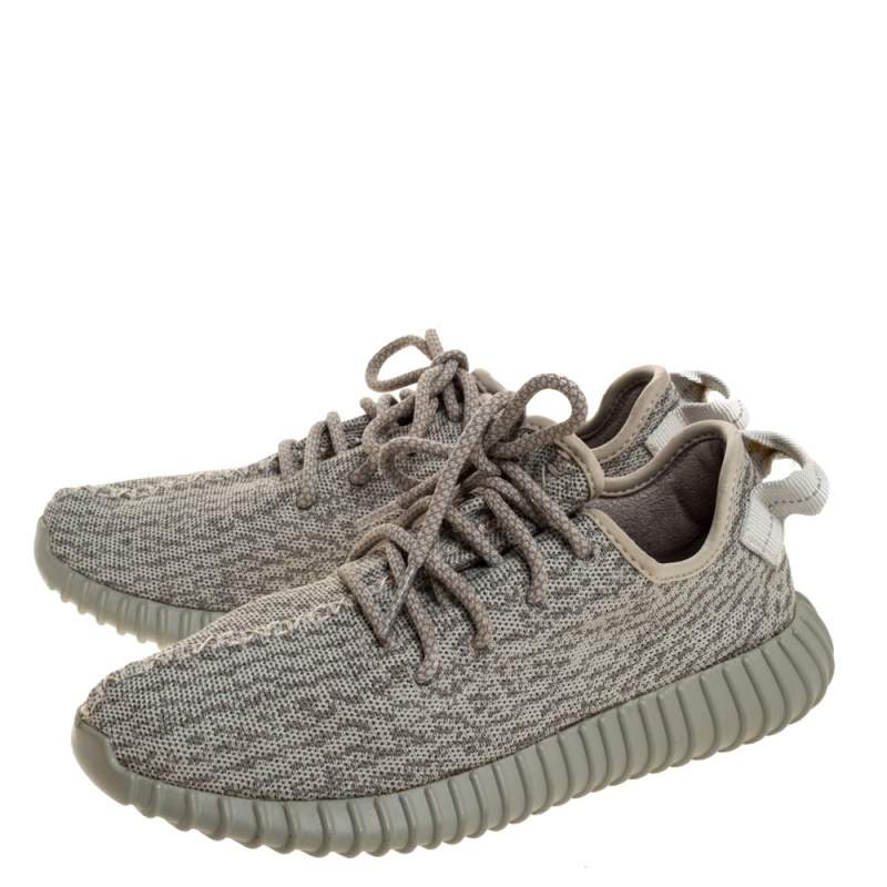 Yeezy x Adidas Grey/White Cotton Knit Boost 350 Moonrock Sneakers