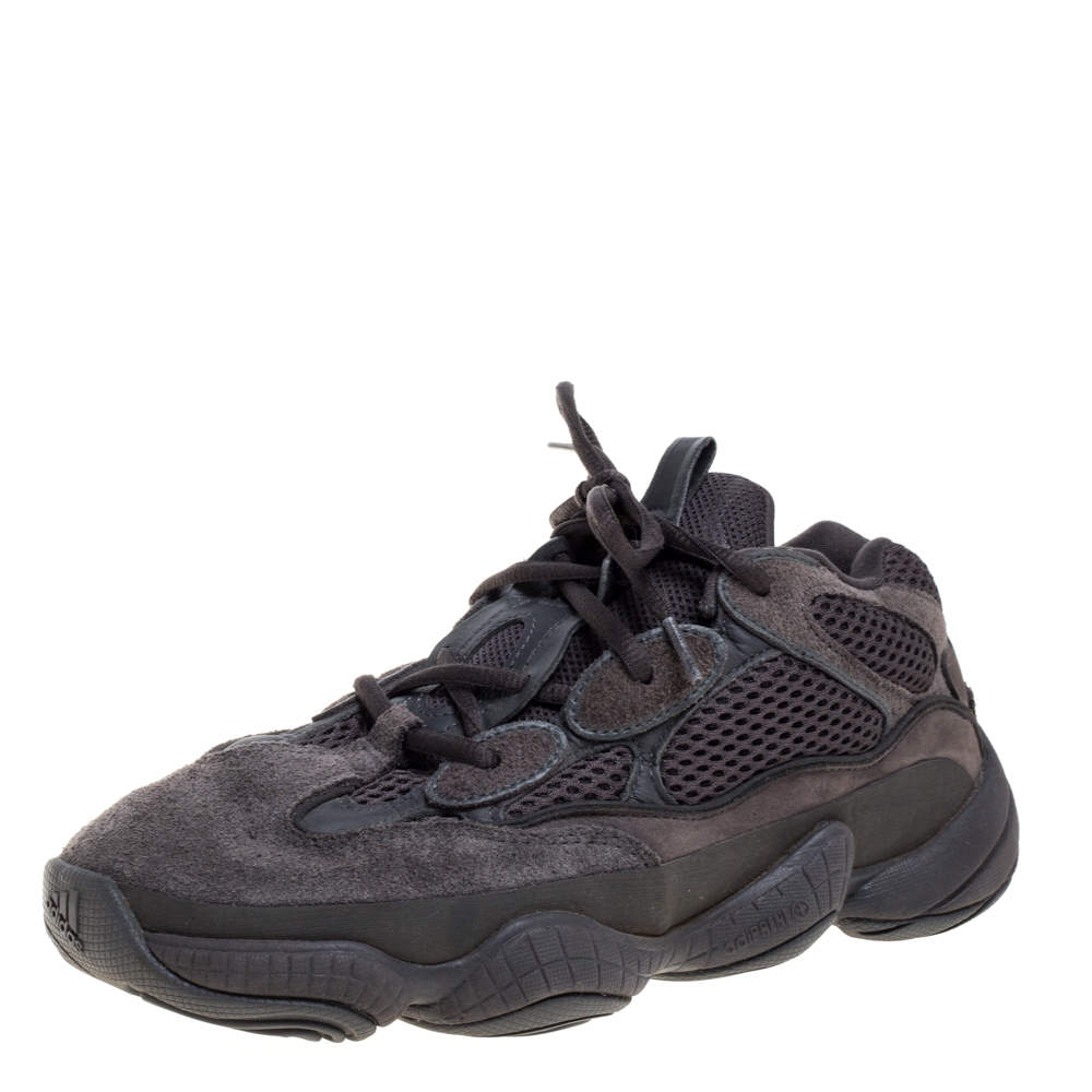 مملوكة مسبقًا Yeezy x Adidas Utility Black Suede and Mesh Boost 500 Sneakers Size 39 1/3