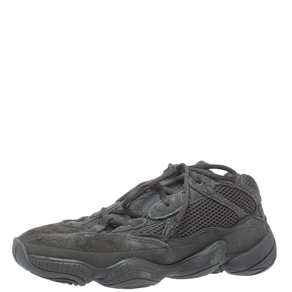 Pre Owned Yeezy x Adidas Grey Mesh And Suede 500 Utility Sneakers Size 43.5