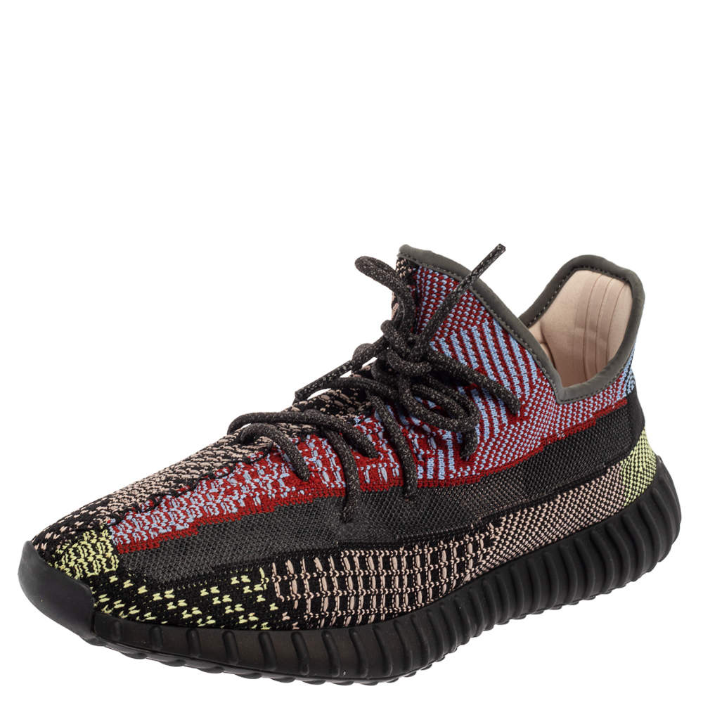 Yeezy x Adidas Multicolor Knit Fabric 350 V2 Yecheil (Non Reflective) Low Top Sneakers Size 45 1/3
