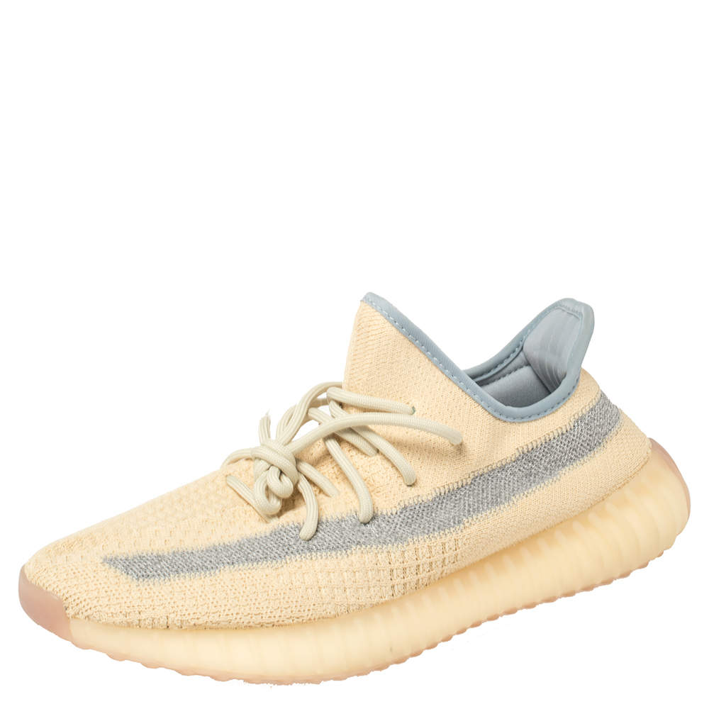 Yeezy x adidas Yellow Cotton Knit Boost 350 V2 Linen Sneakers Size 42 2 ...