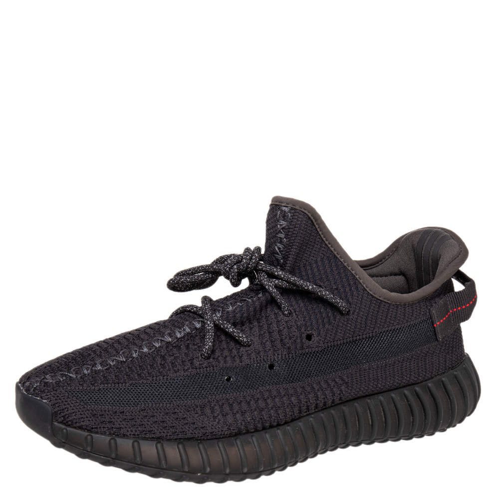Yeezy x adidas Black Knit Fabric Boost 350 V2 Static Low Top Sneakers ...