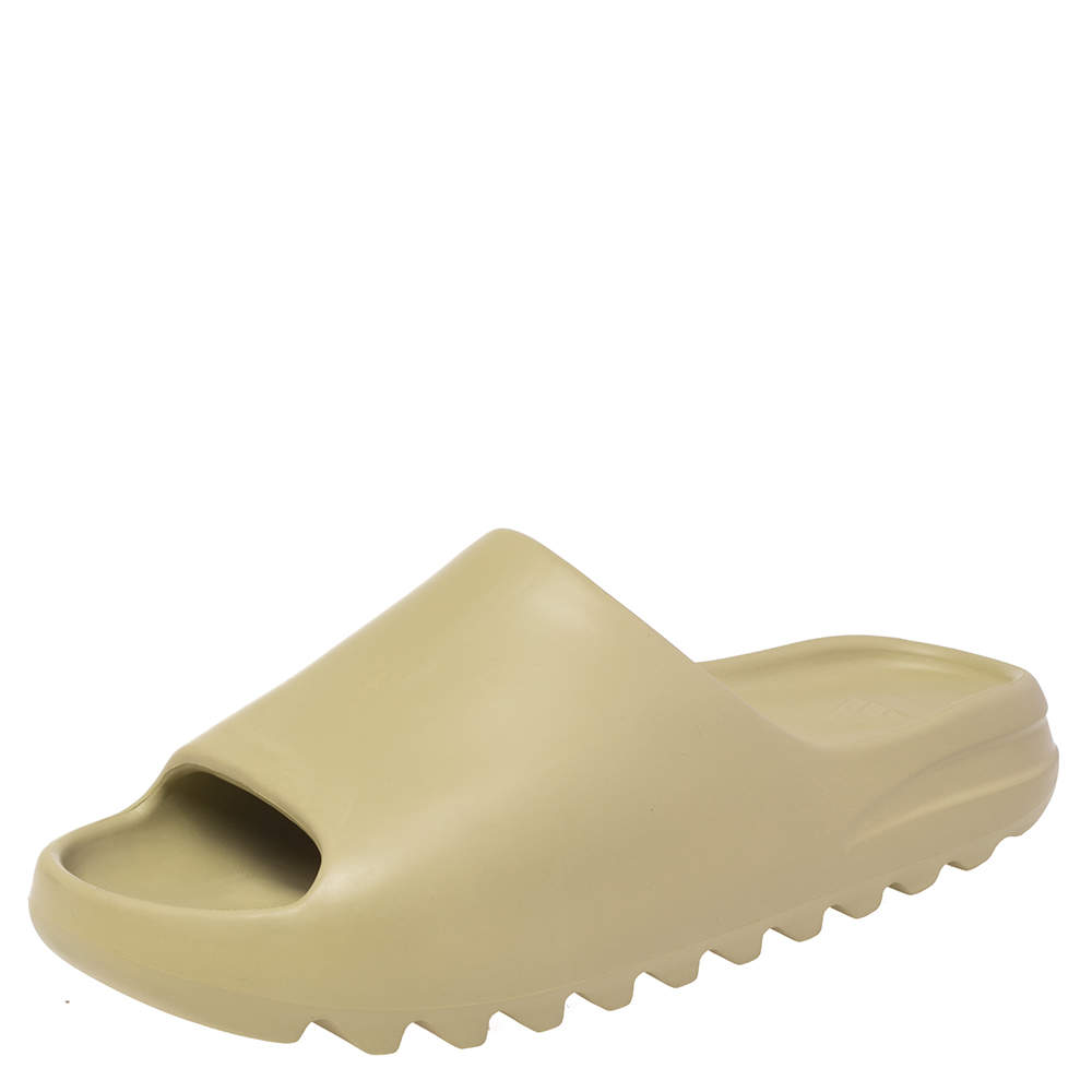 Pre Owned Yeezy x Adidas Green Rubber Resin Slides Size 46