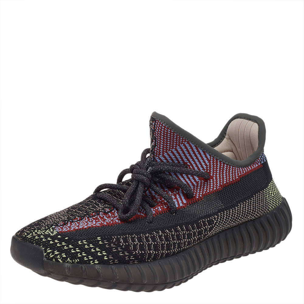 Yeezy x adidas Multicolor Knit Fabric Boost 350 V2 Yecheil (Non Reflective) Low Top Sneakers Size 42 2/3