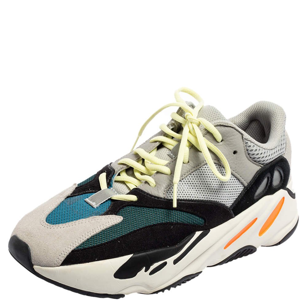 Pre Owned حذاء رياضي أديداس X ييزي بوست 700 جلد وشبكة وسويدي متعدد الألوان مقاس 44