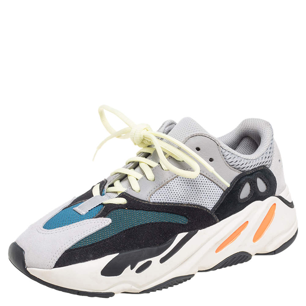 Pre Owned Adidas X Yeezy Multicolor Suede, Leather and Mesh Boost 700 Wave Runner Sneakers Size 39.5