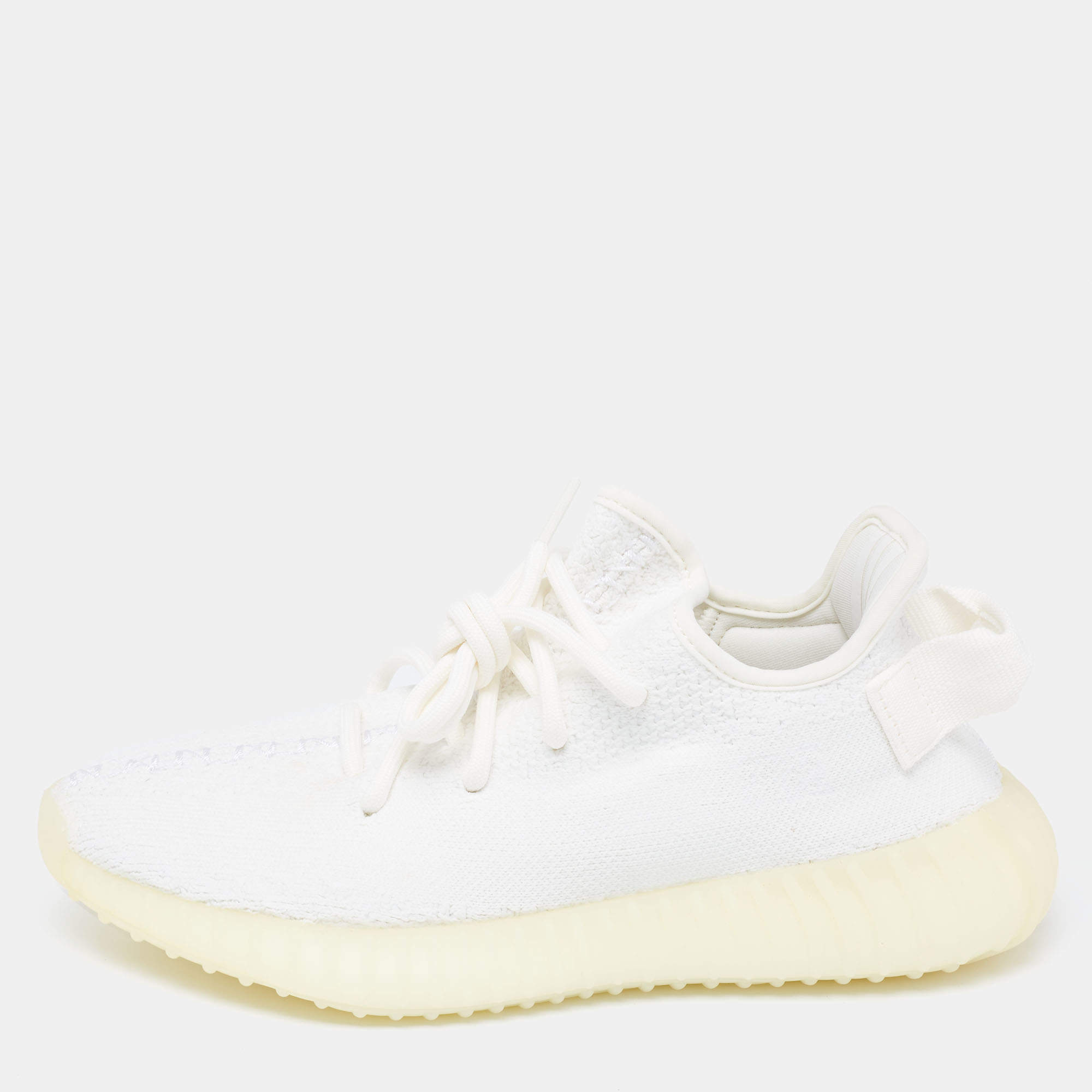 Pre Owned حذاء رياضي ييزي x أديداس بوست 350 V2 تريبل  قماش تريكو أبيض مقاس 37 1/3