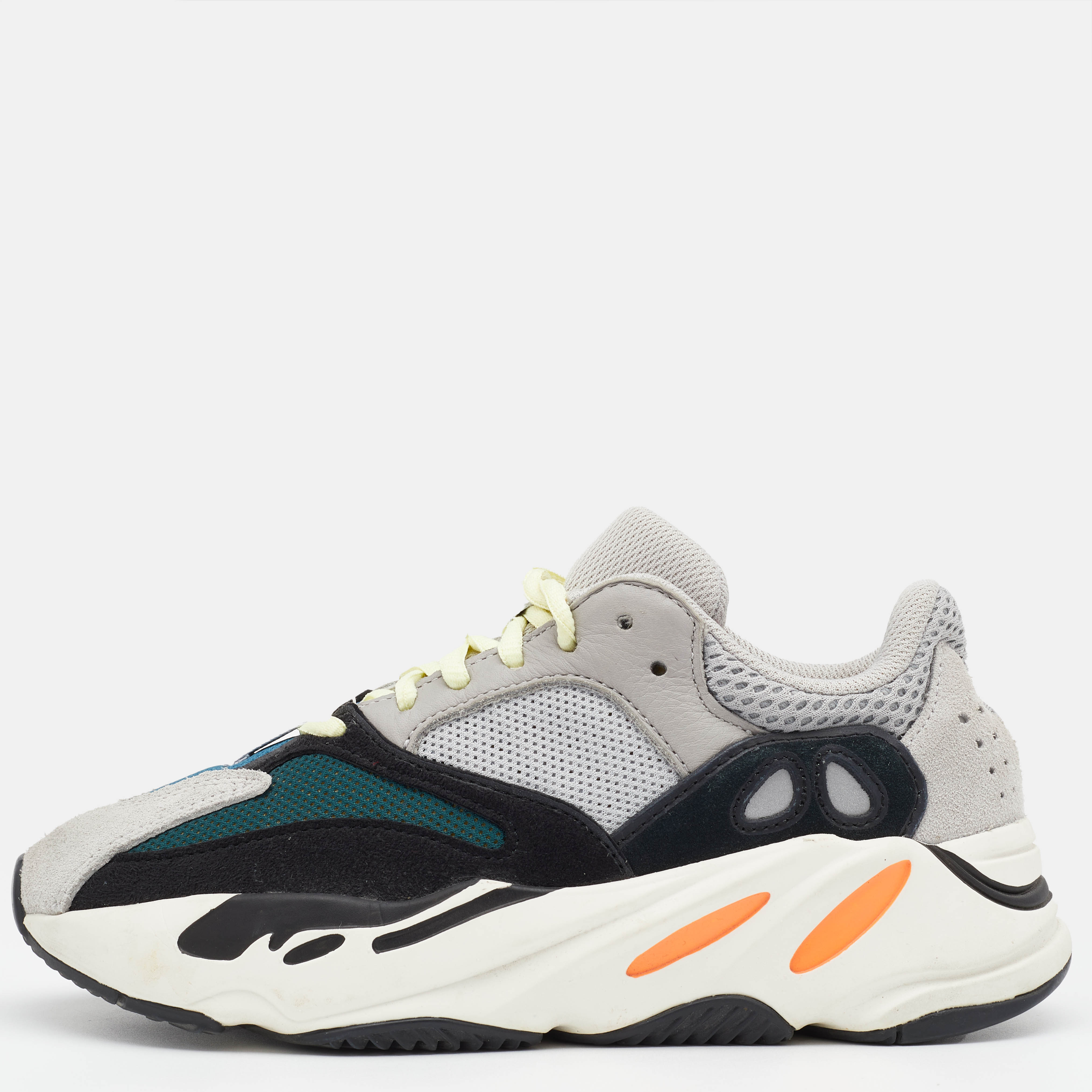 Pre Owned Yeezy x adidas Multicolor Nubuck and Leather Boost 700 V2 Geode Low Top Sneakers Size 37.5 