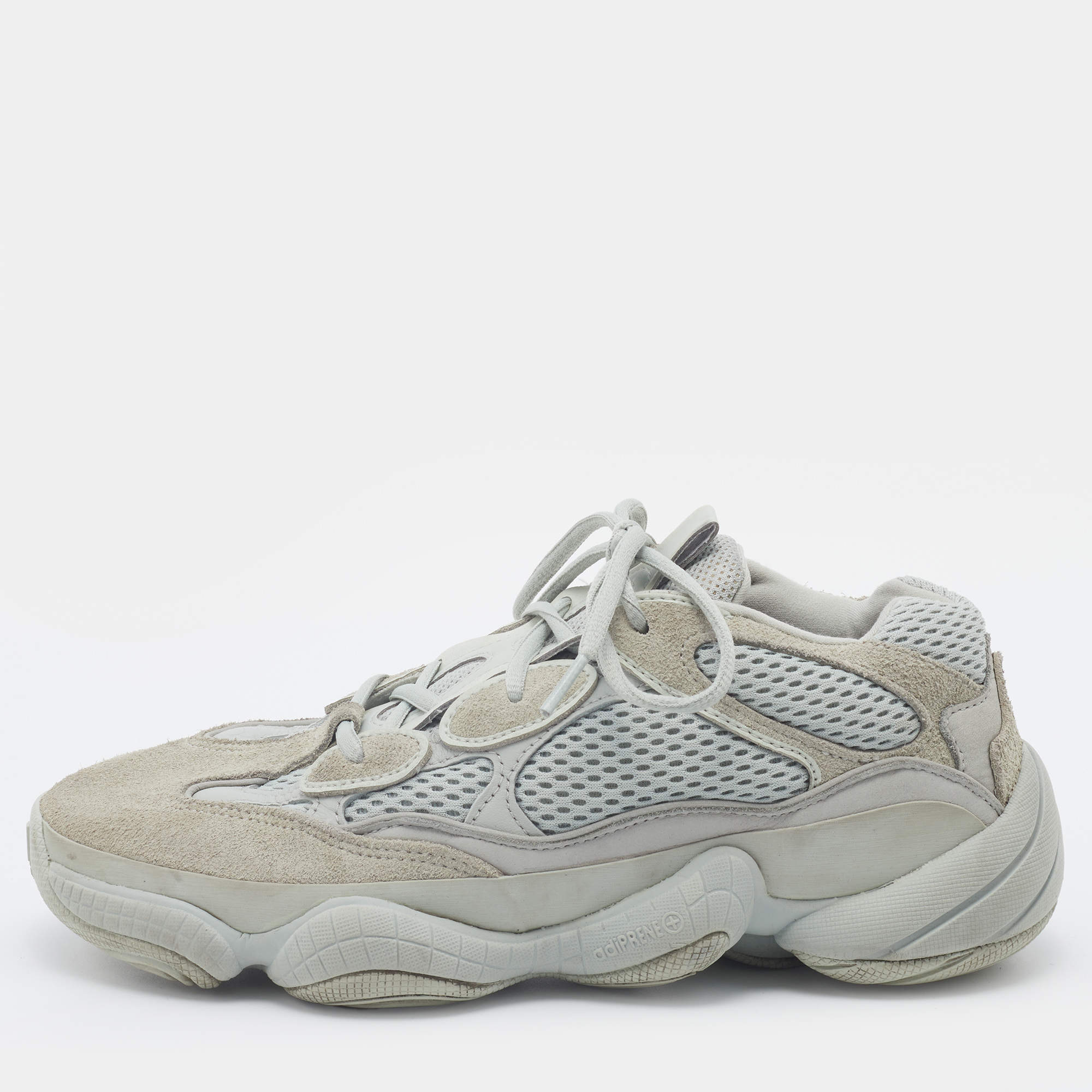 Yeezy x Adidas Grey Mesh and Suede 500 Salt Sneakers Size 40