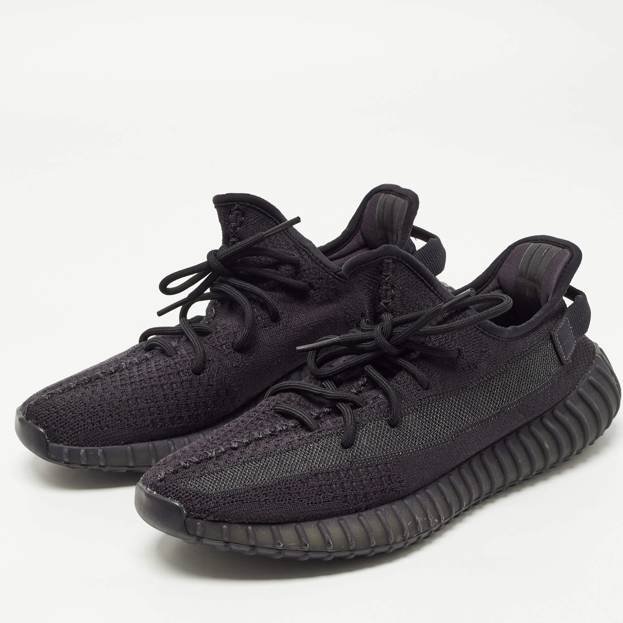 adidas Yeezy Black Knit Fabric Boost 350 V2 Onyx Sneakers Size 44 2/3