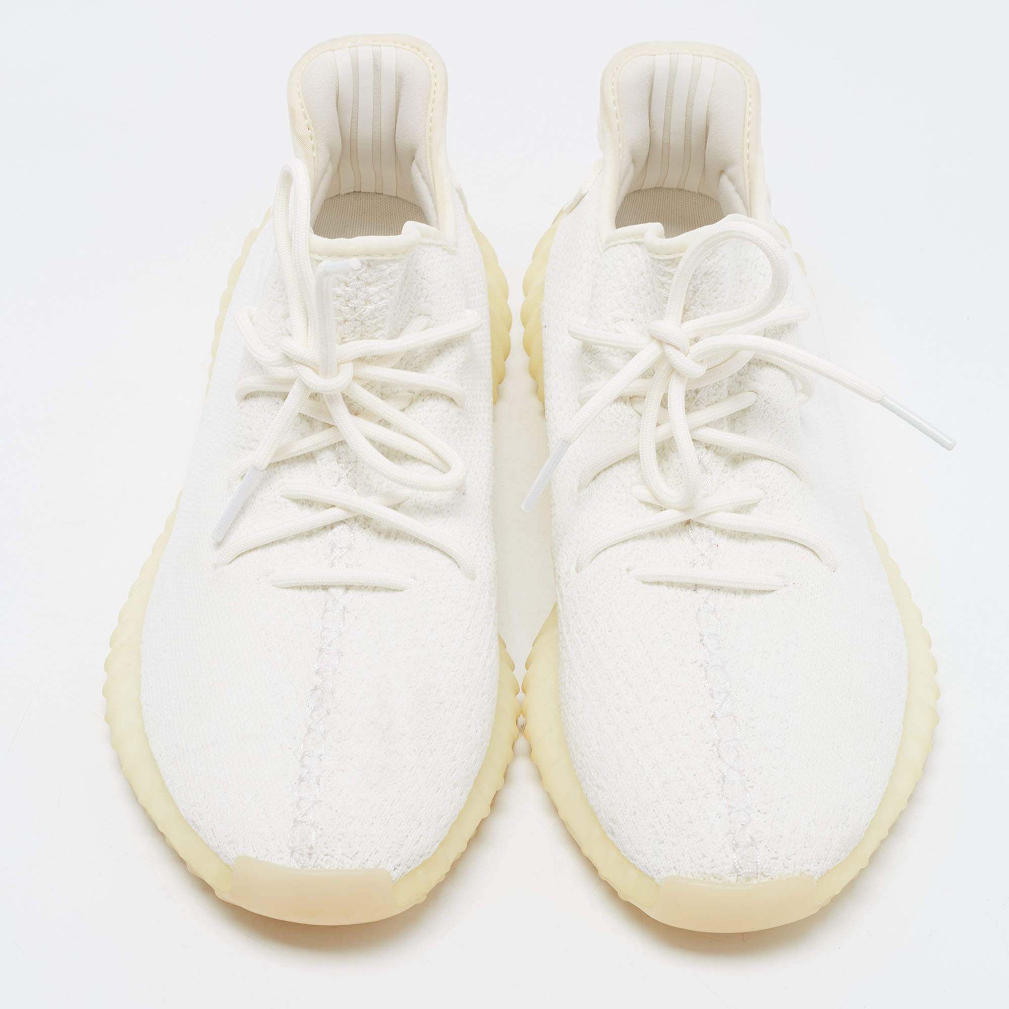 Yeezy x Adidas Off White Knit Fabric Boost 350 V2 Bone Sneakers Size 46  Yeezy x Adidas | The Luxury Closet